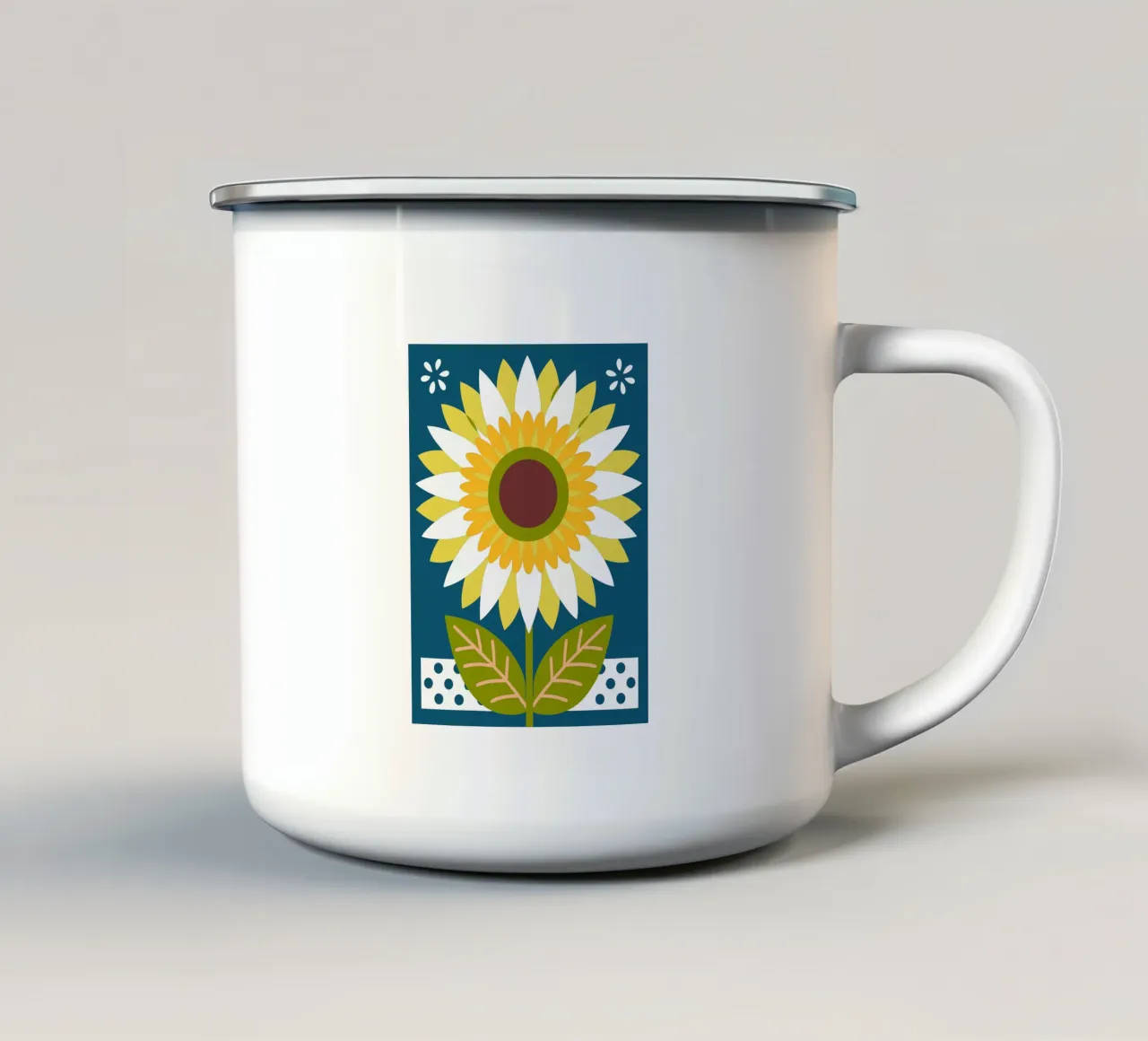 Girasole tazza in smalto da FLOWER PLACE SHOP