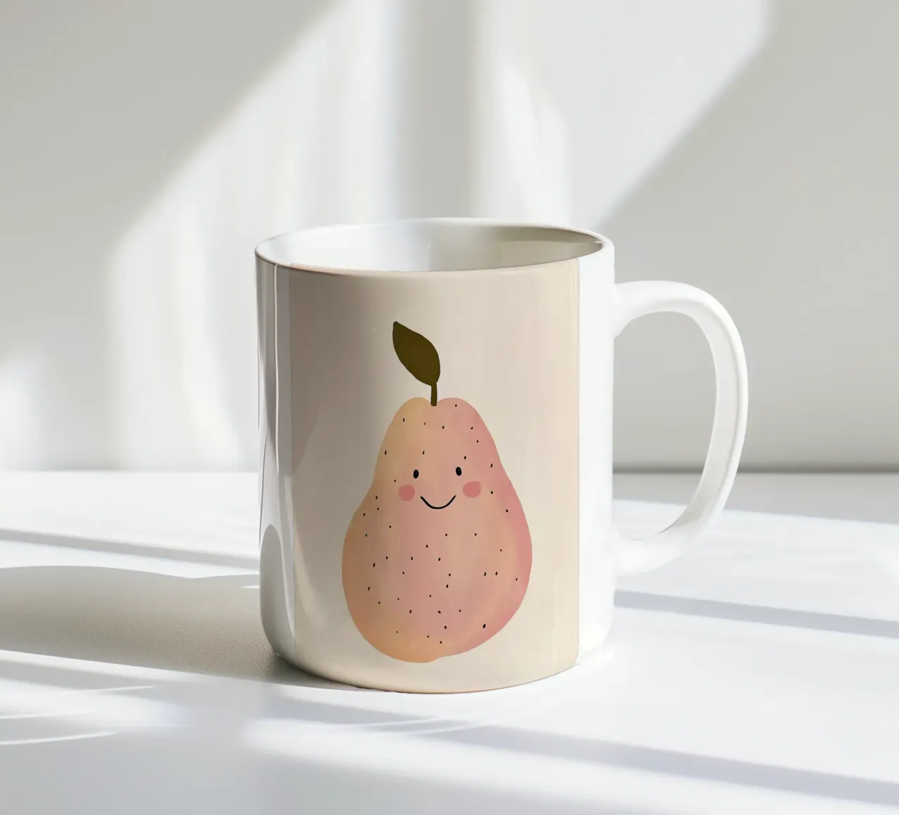 Cute Pear Print, Nursery Wall Art, Kids Poster, Fruit Poster ceramic mug by Little Lola
