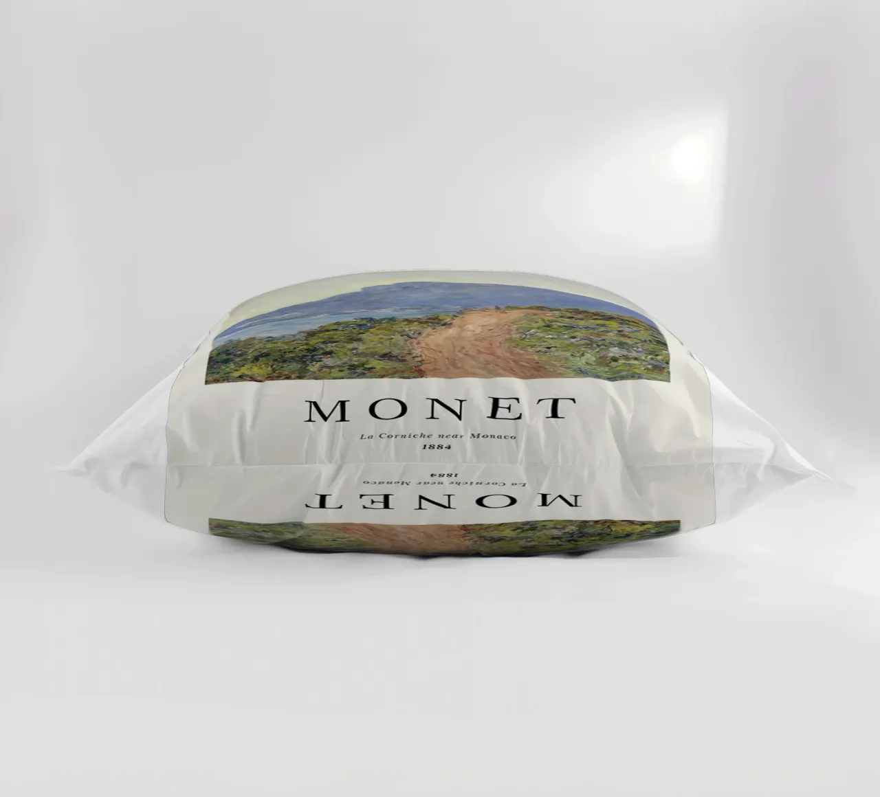 spiaggia tranquilla di montagna claude monet cuscino da belong shop