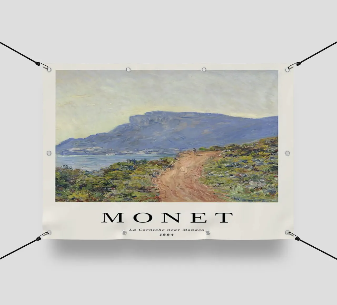 spiaggia tranquilla di montagna claude monet telo in pvc da belong shop