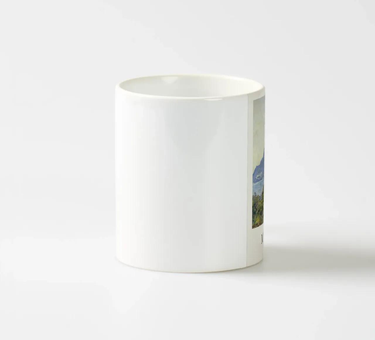 spiaggia tranquilla di montagna claude monet tazza in ceramica da belong shop