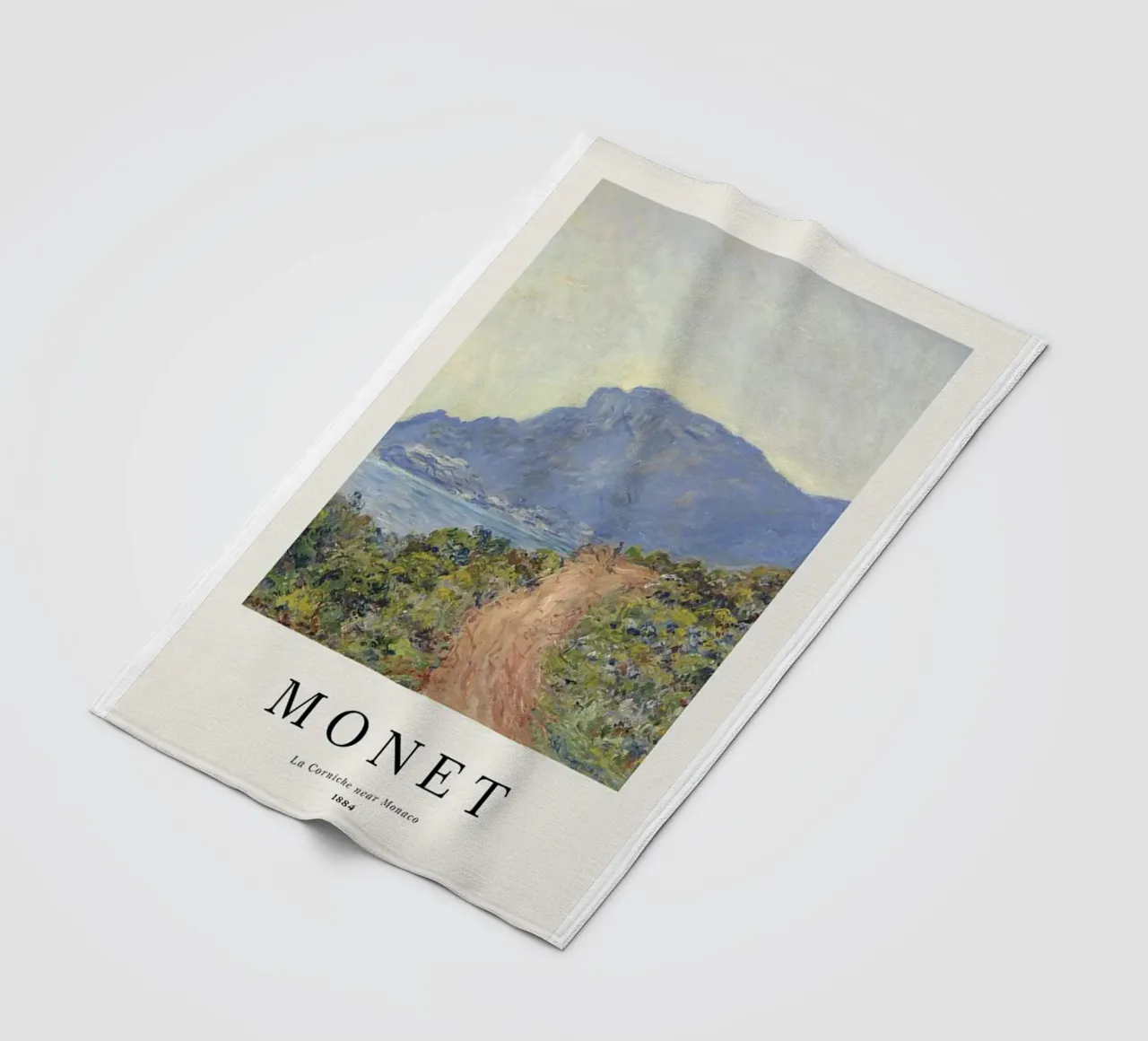 spiaggia tranquilla di montagna claude monet coperta in pile da belong shop