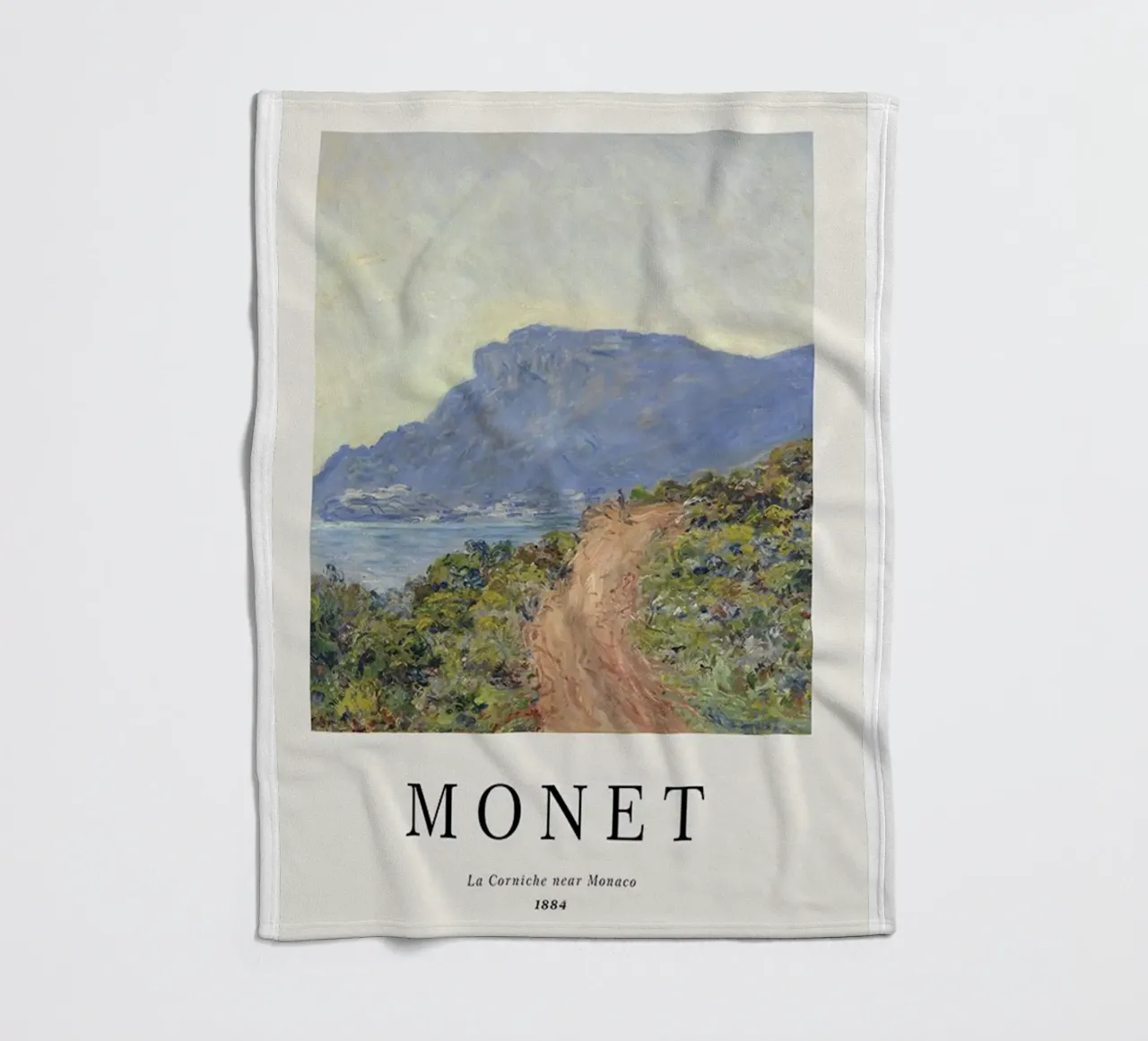 spiaggia tranquilla di montagna claude monet coperta in pile da belong shop