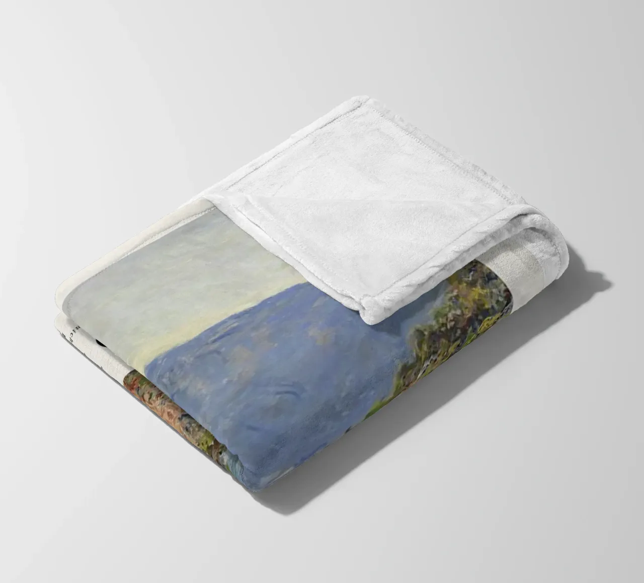 spiaggia tranquilla di montagna claude monet coperta in pile da belong shop