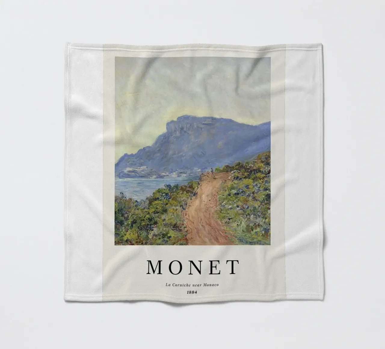 spiaggia tranquilla di montagna claude monet coperta in pile da belong shop