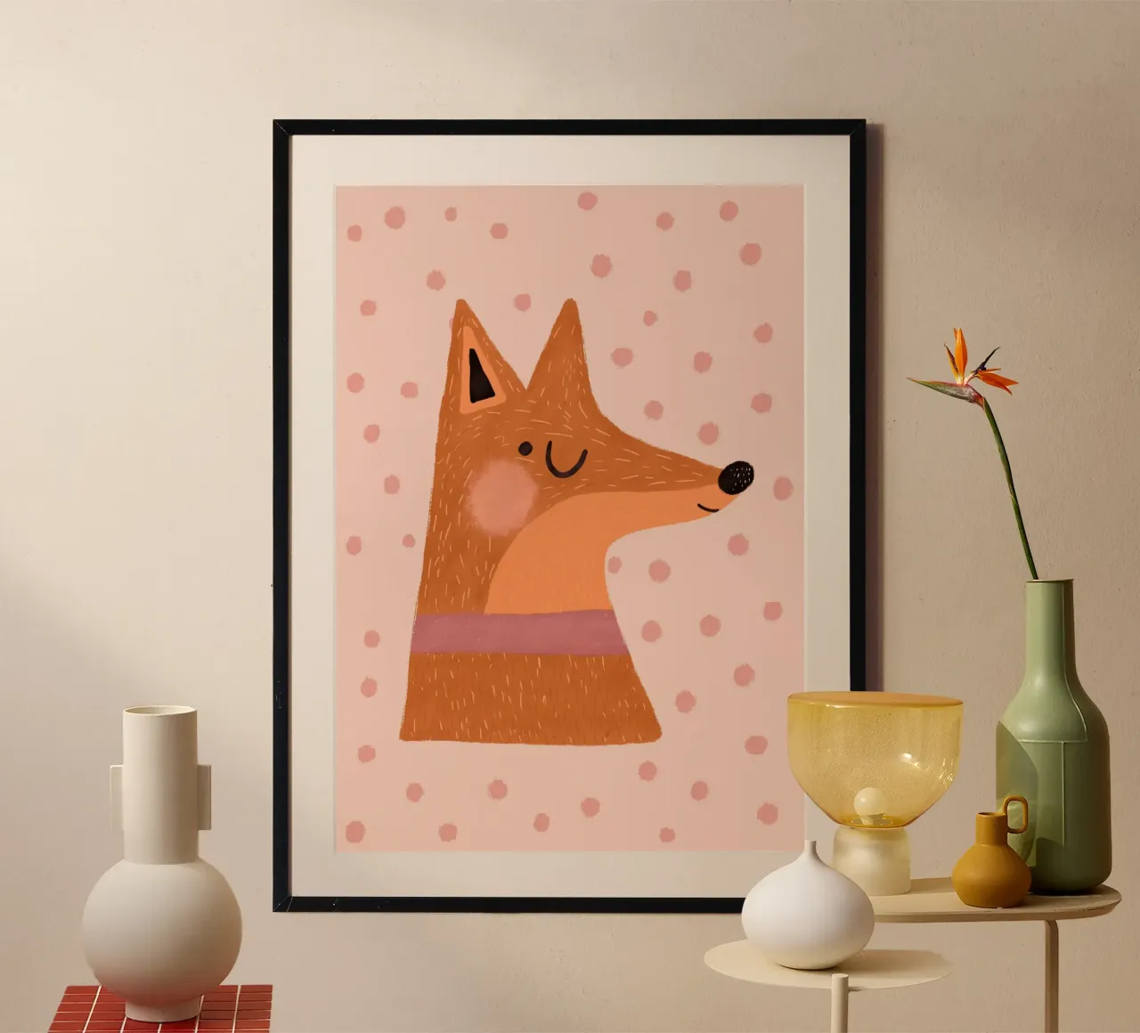 Stampa della volpe per la cameretta, arte da parete, set di stampe per bambini poster con telaio in legno da Little Lola