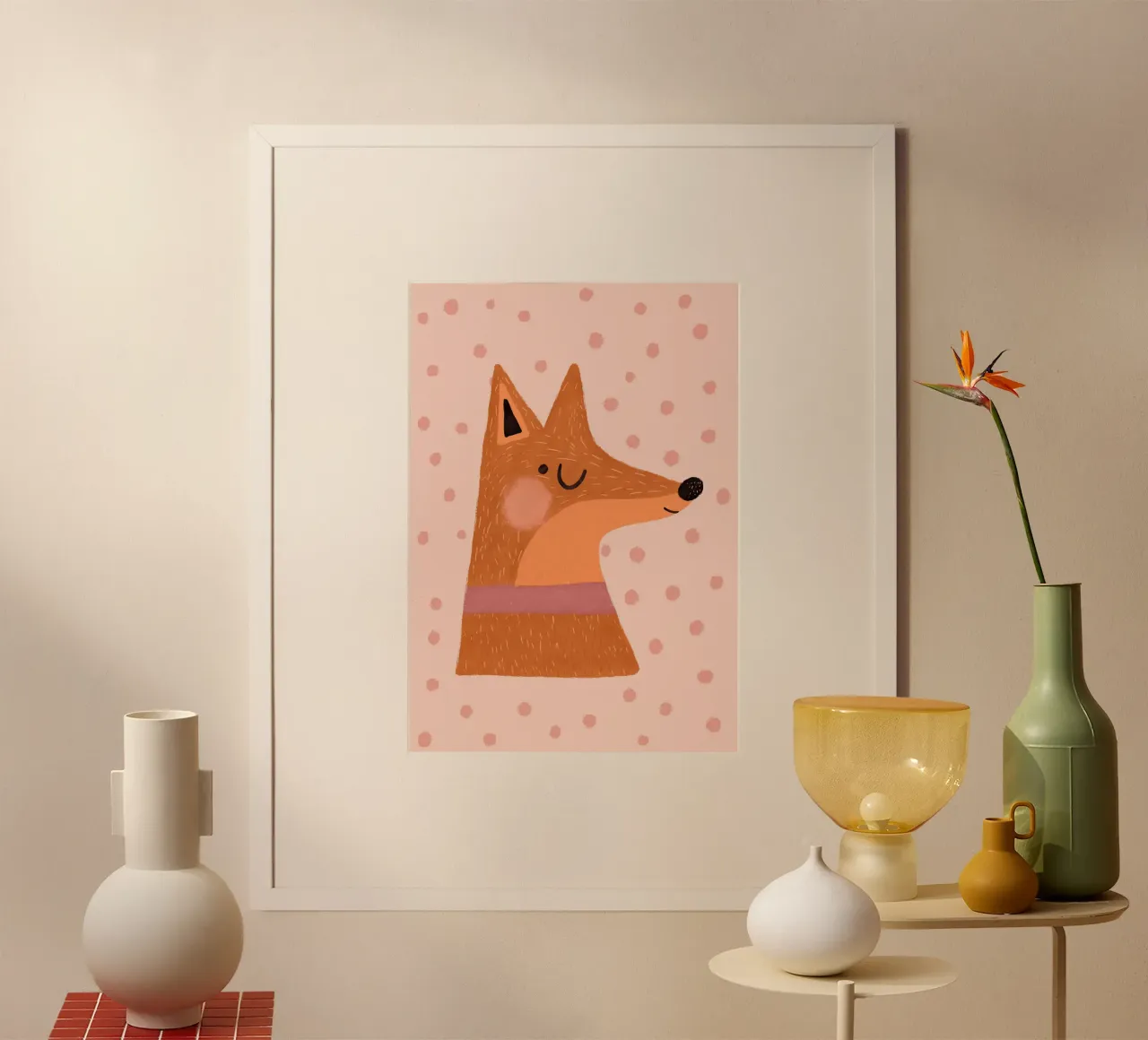 Stampa della volpe per la cameretta, arte da parete, set di stampe per bambini poster con telaio in legno da Little Lola