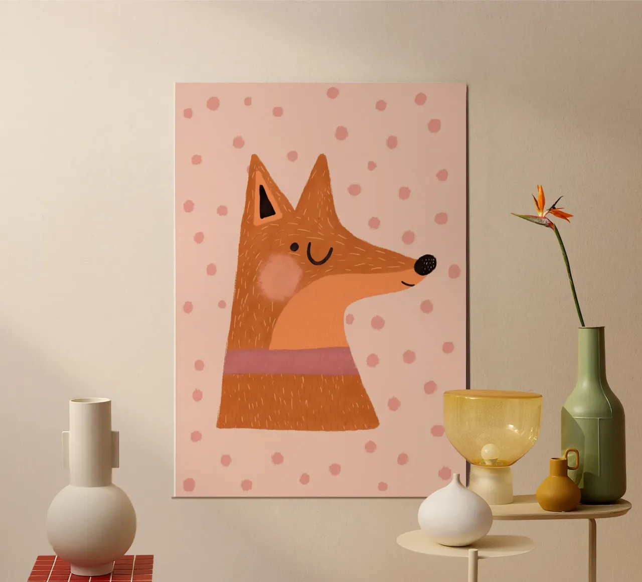 Stampa della volpe per la cameretta, arte da parete, set di stampe per bambini poster con telaio in legno da Little Lola