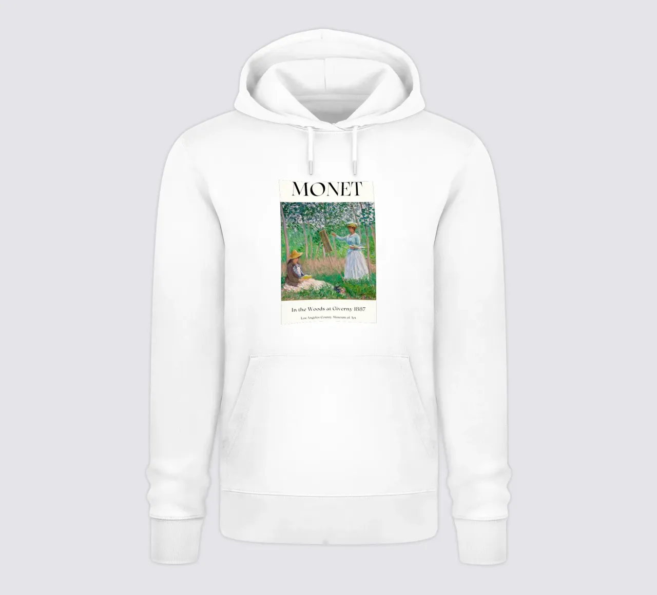 donna che dipinge persone nella foresta claude monet felpa con cappuccio da belong shop