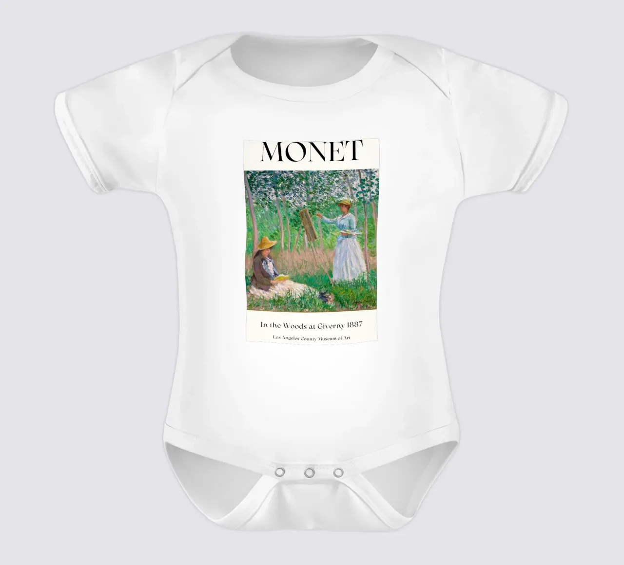 donna che dipinge persone nella foresta claude monet body neonato maniche corte da belong shop
