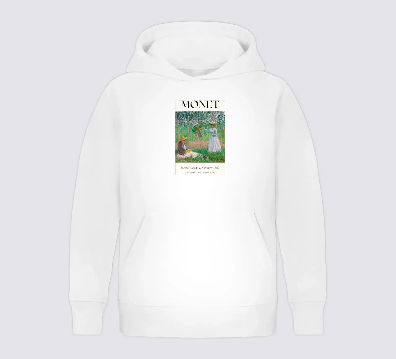 donna che dipinge persone nella foresta claude monet felpa bambino con cappuccio da belong shop