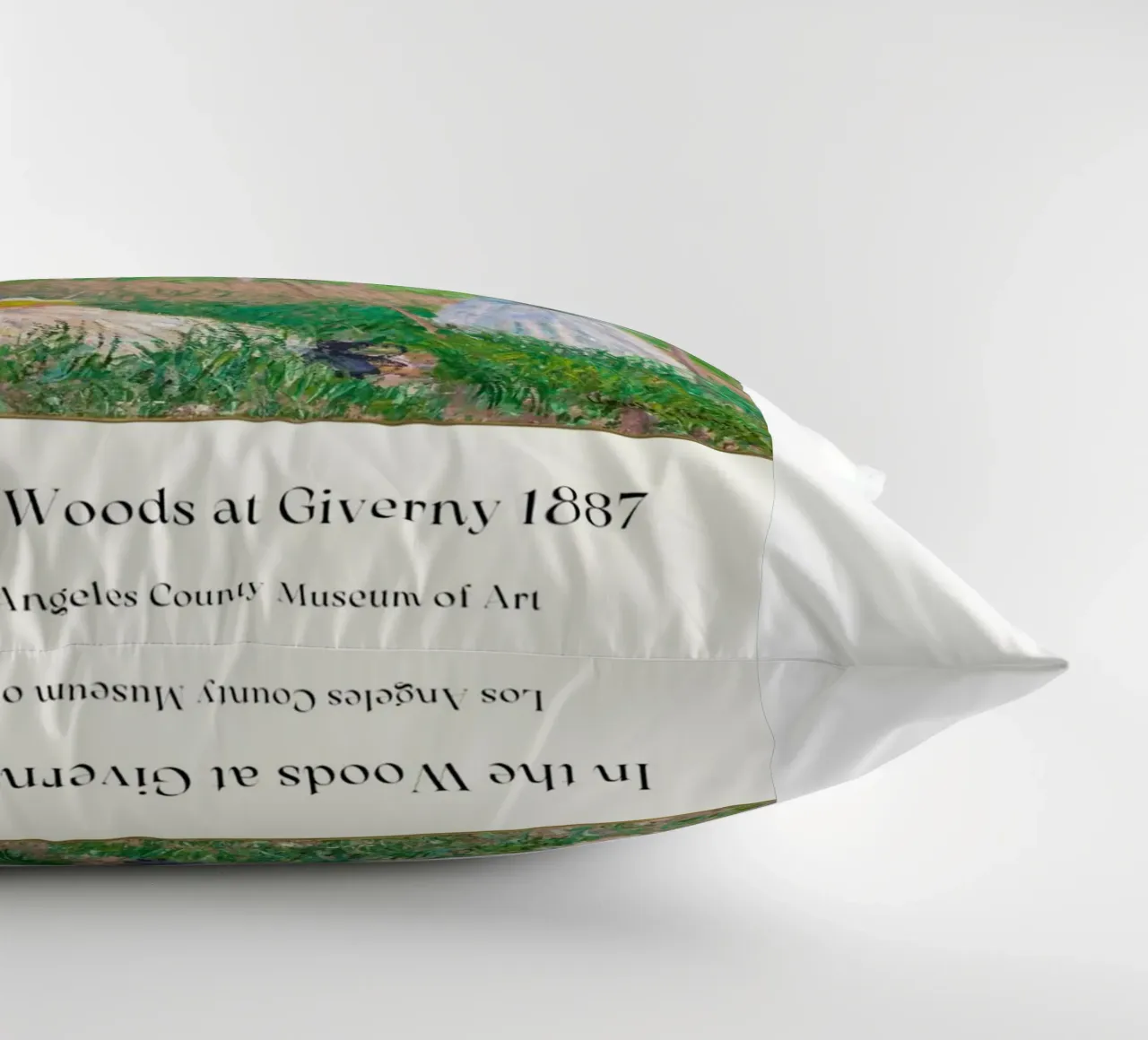 donna che dipinge persone nella foresta claude monet cuscino da belong shop