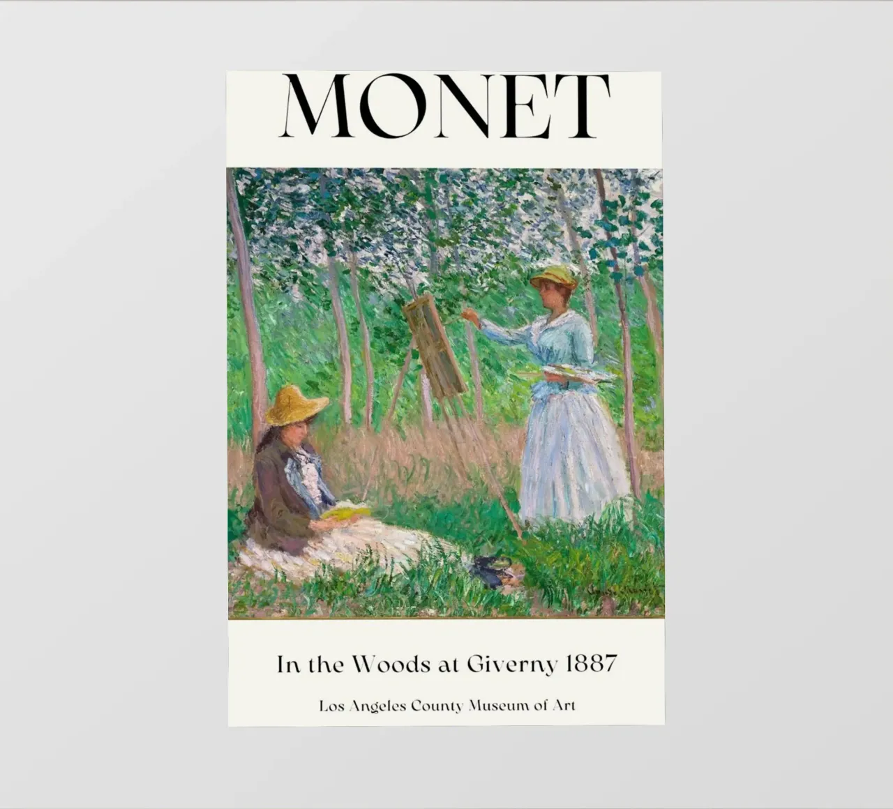 donna che dipinge persone nella foresta claude monet telo in pvc da belong shop