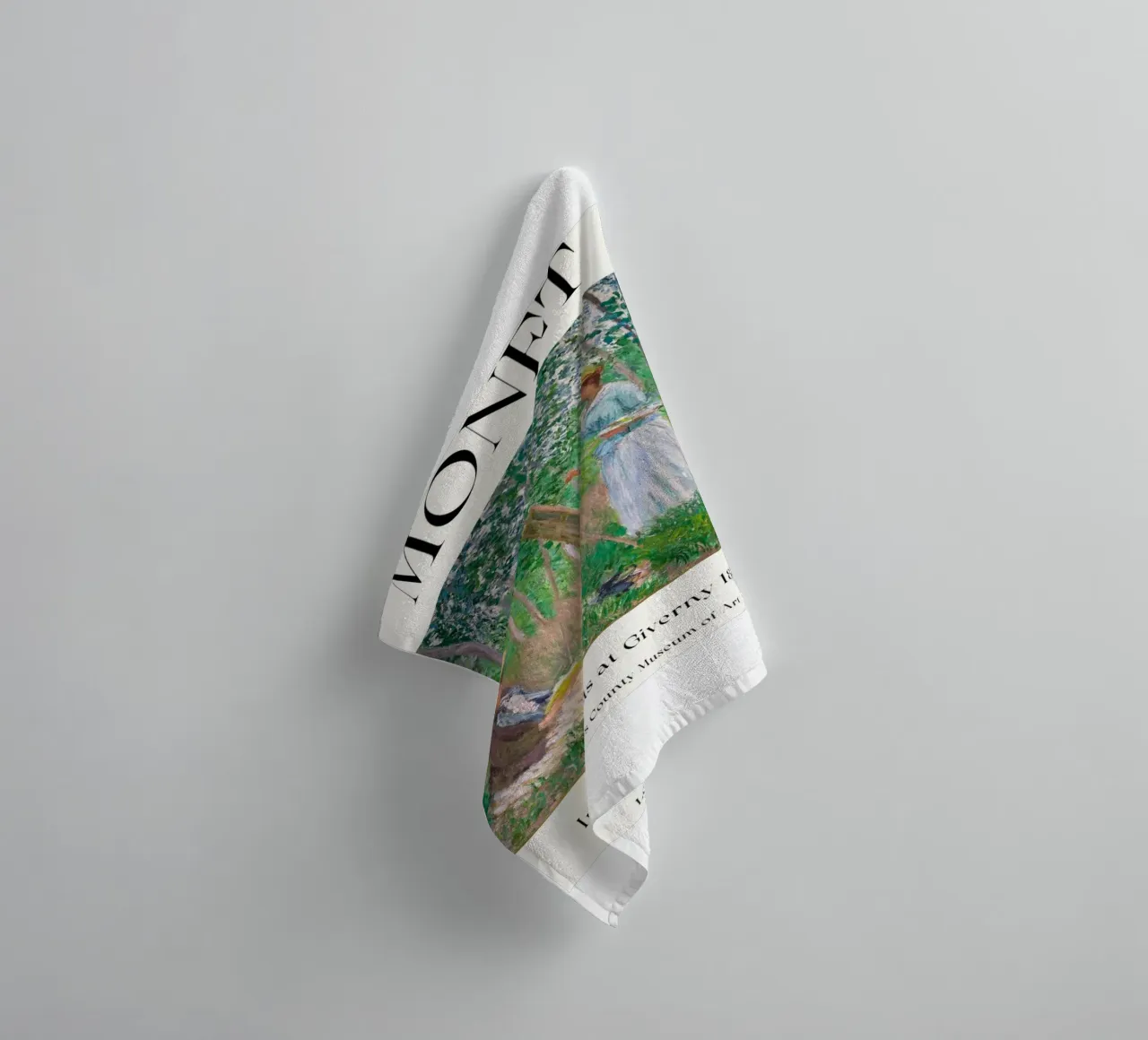 donna che dipinge persone nella foresta claude monet asciugamano da bagno da belong shop