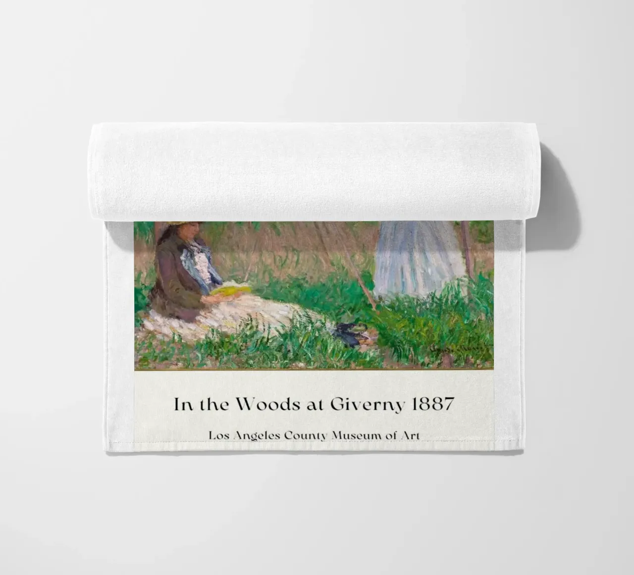 donna che dipinge persone nella foresta claude monet telo mare da belong shop