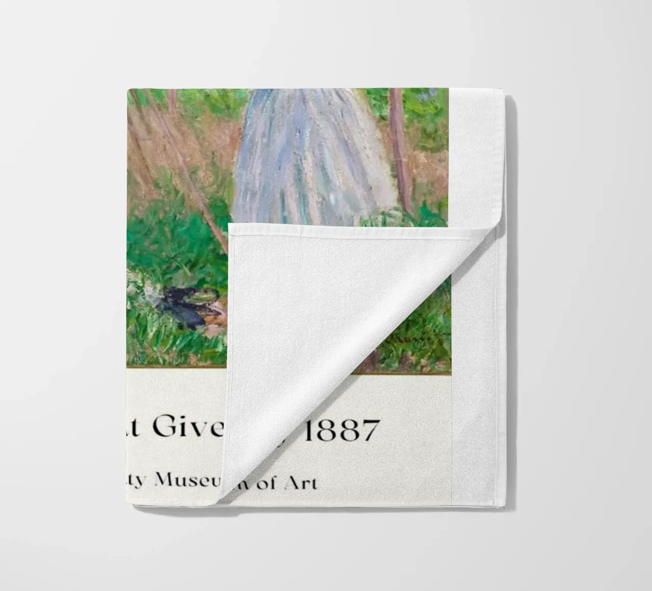 donna che dipinge persone nella foresta claude monet telo mare da belong shop