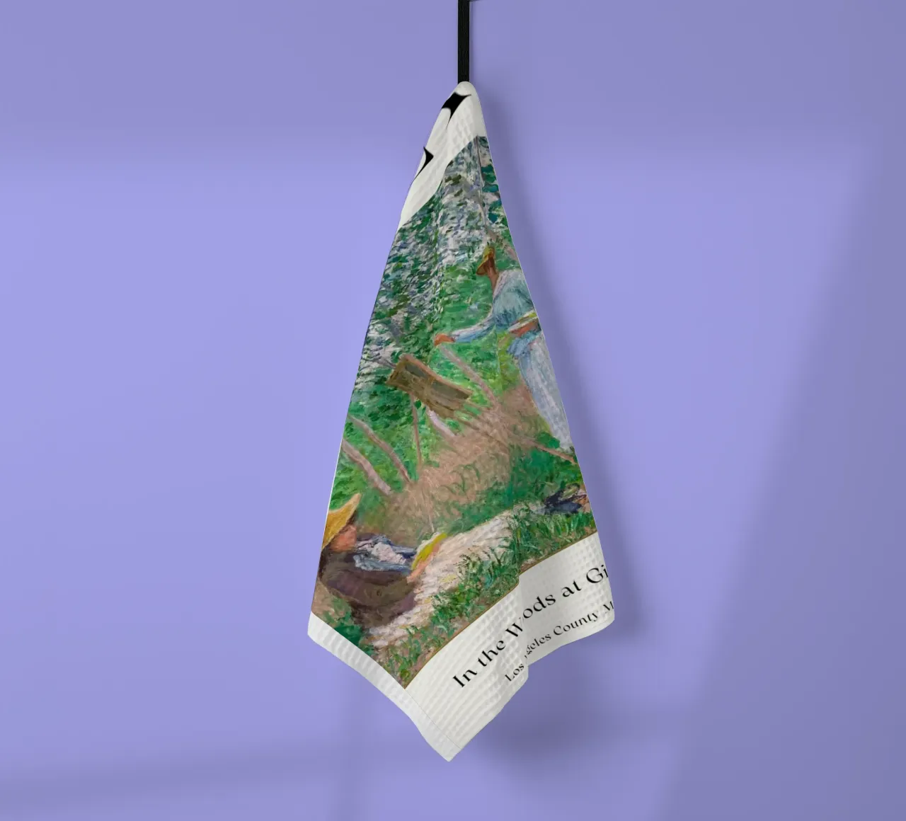 donna che dipinge persone nella foresta claude monet canovaccio da cucina da belong shop