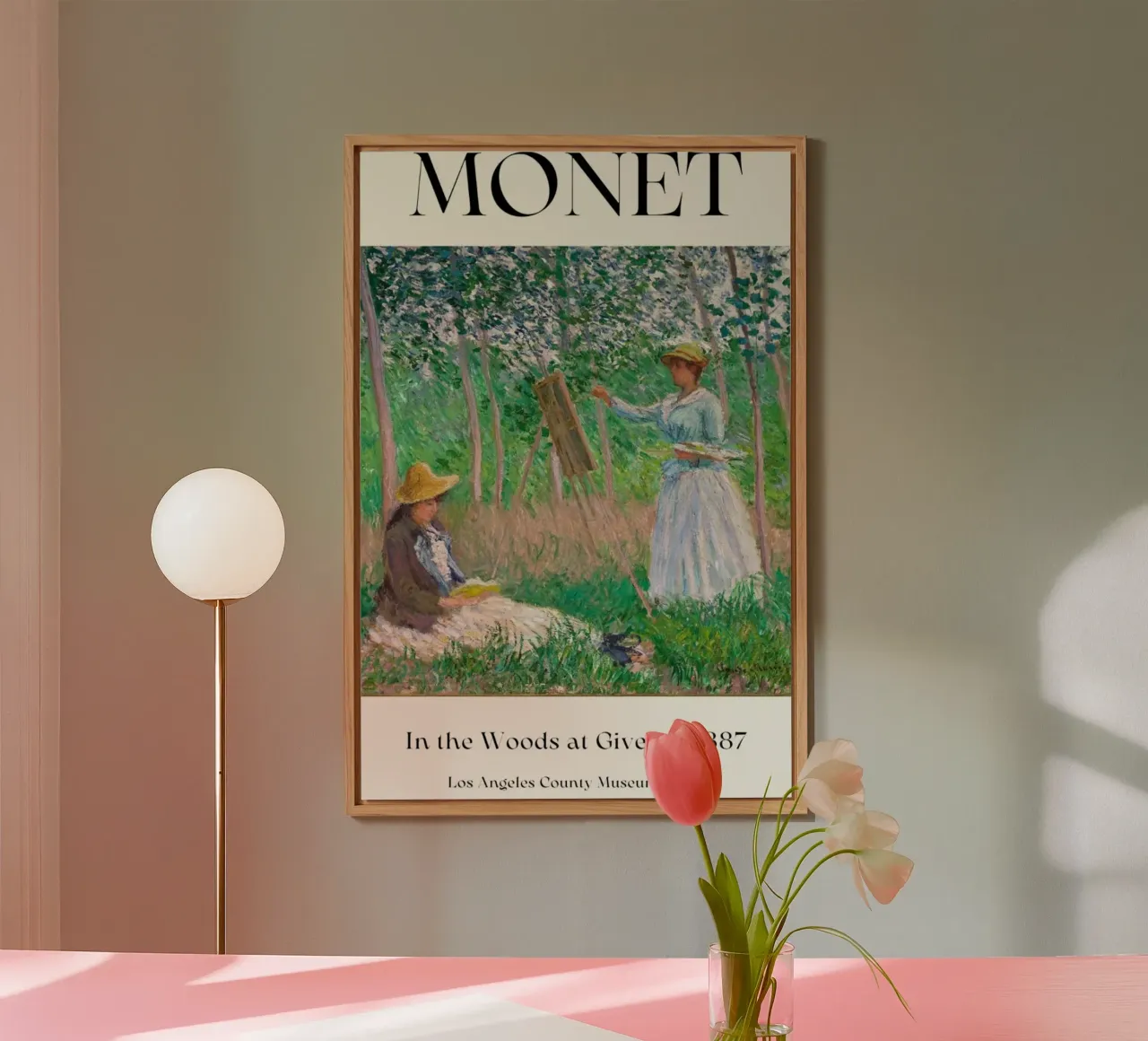 donna che dipinge persone nella foresta claude monet alluminio dibond da belong shop