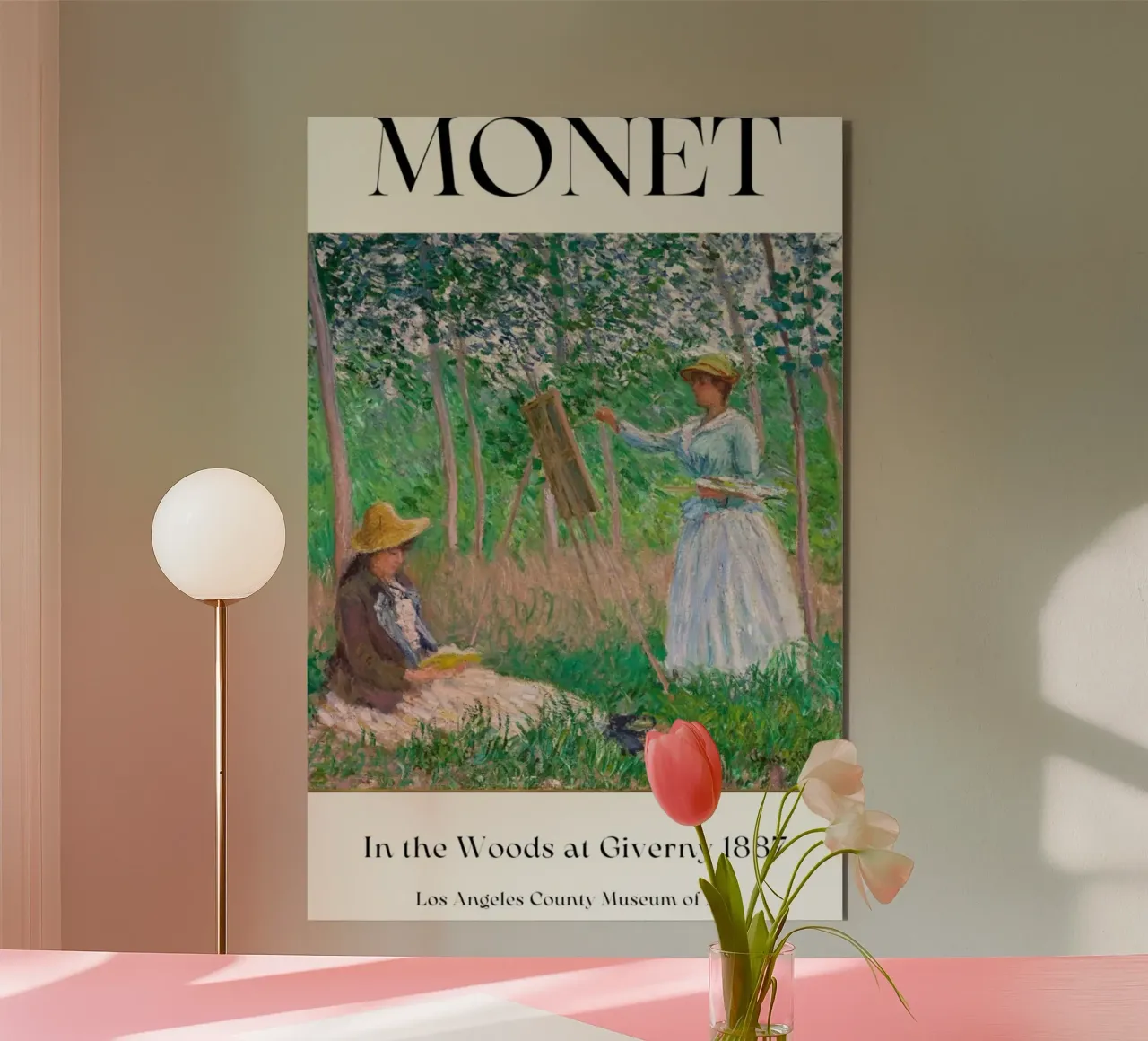 donna che dipinge persone nella foresta claude monet alluminio dibond da belong shop