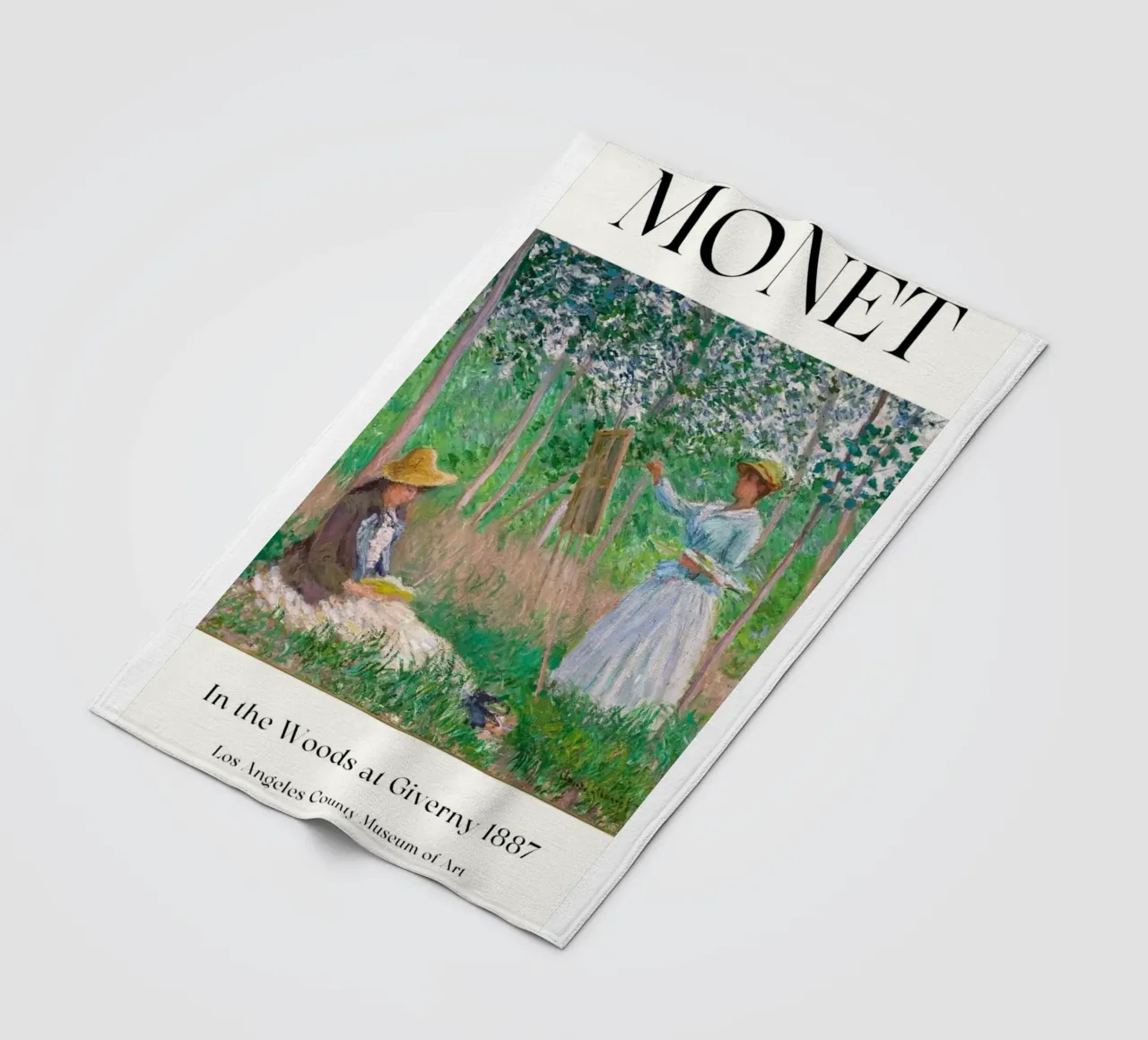 donna che dipinge persone nella foresta claude monet coperta in pile da belong shop