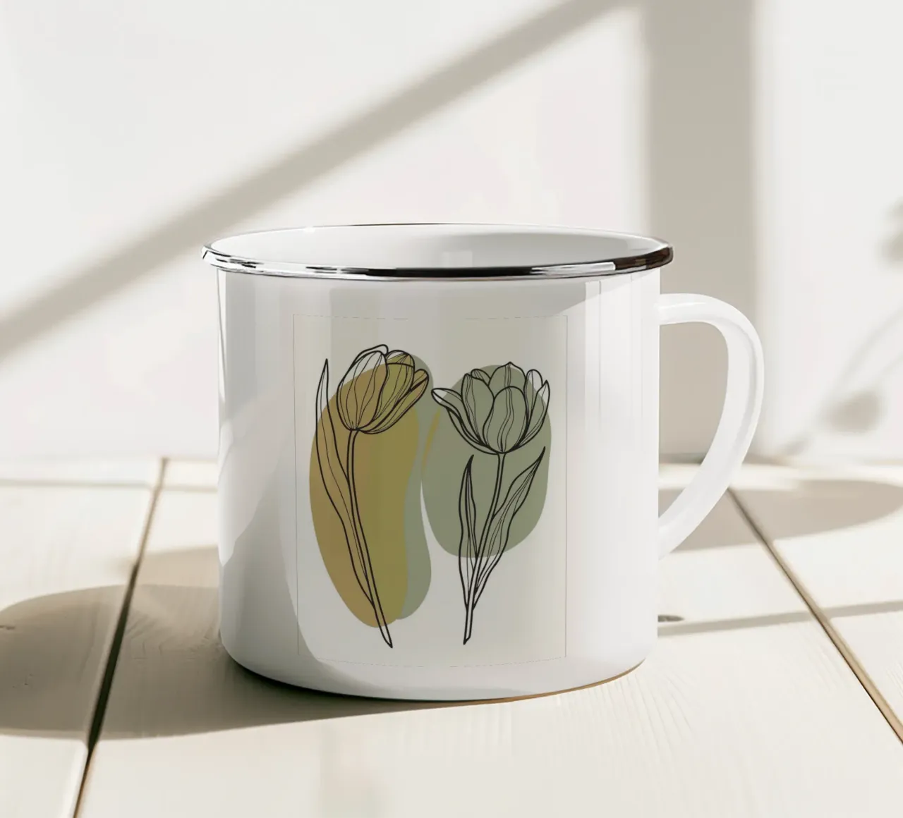 Due tulipani tazza in smalto da RELAXING TOUCH