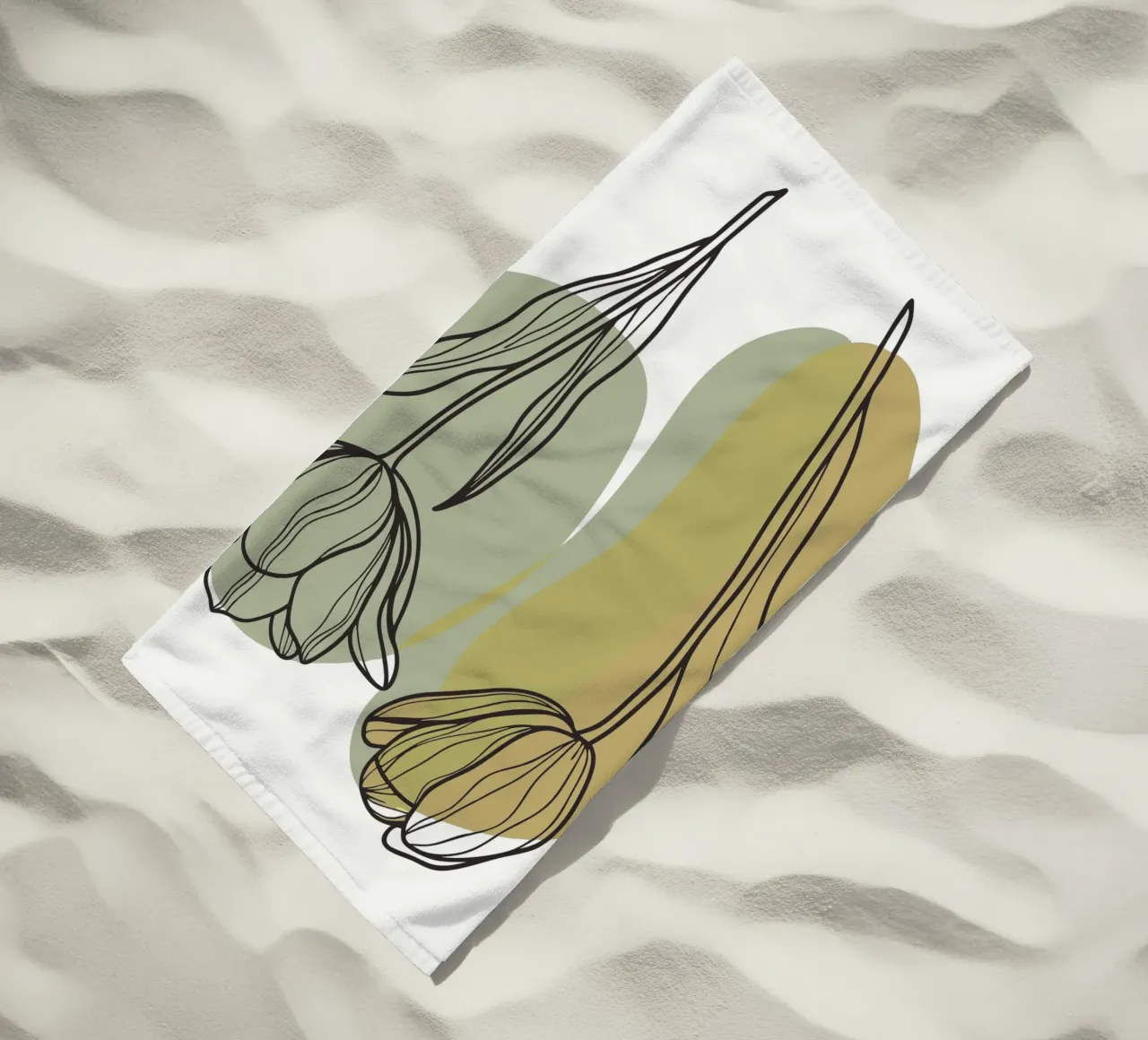 Two Tulips beach towel by RELAXING TOUCH