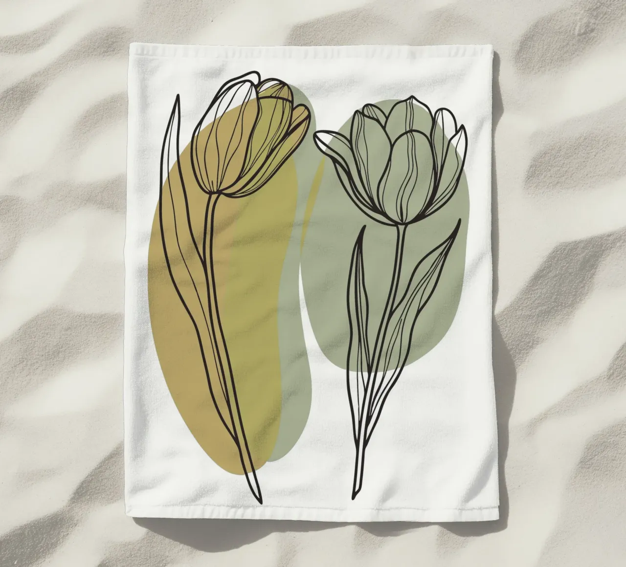 Two Tulips beach towel by RELAXING TOUCH