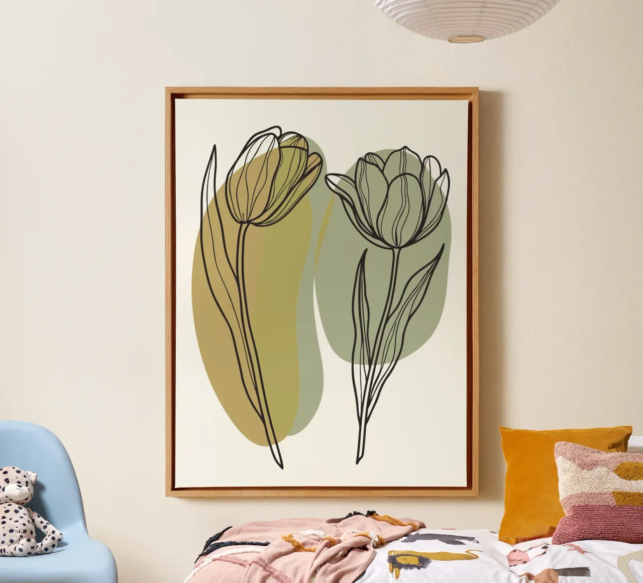 Twee tulpen canvas met Baklijst van RELAXING TOUCH