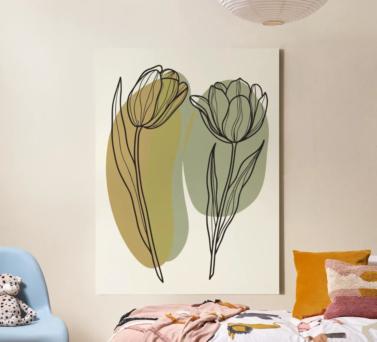 Twee tulpen canvas met Baklijst van RELAXING TOUCH
