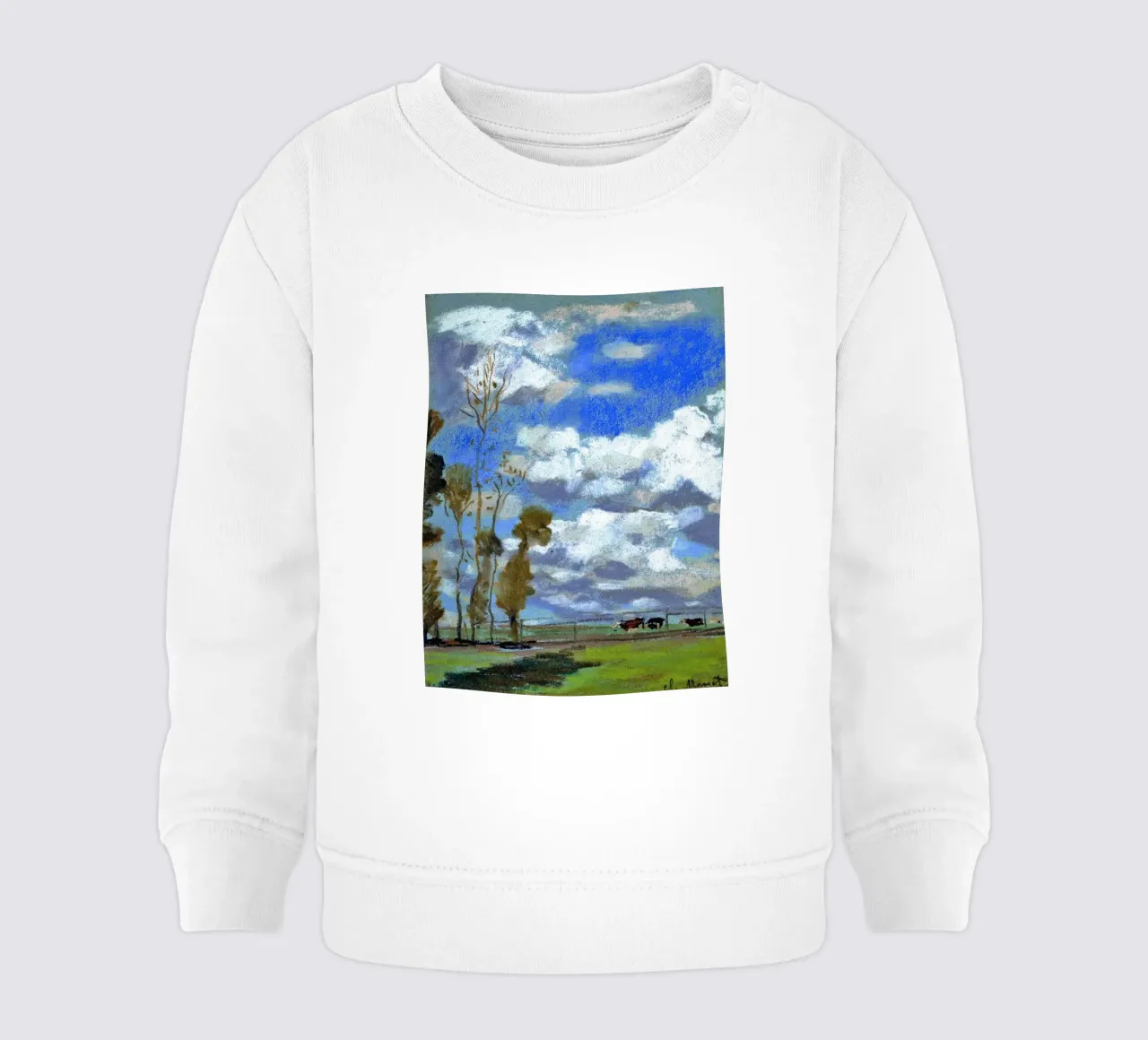 peternakan sapi greenfield campagna claude monet felpa neonato da belong shop