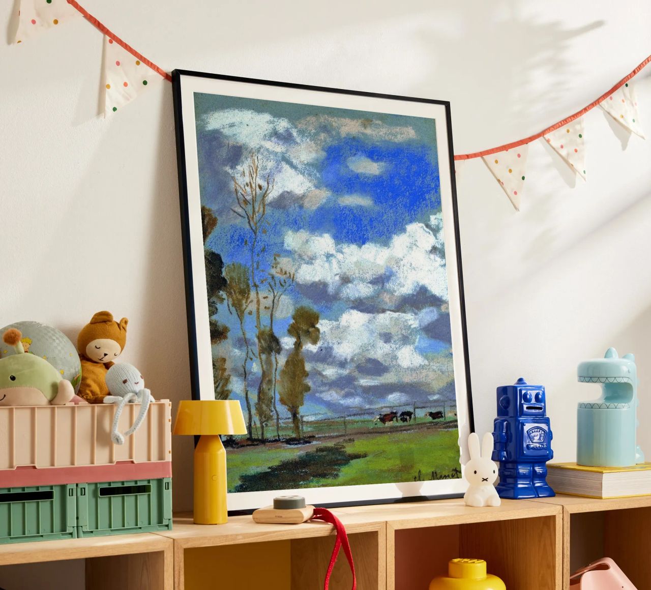 peternakan sapi greenfield countryside claude monet Poster von belong shop