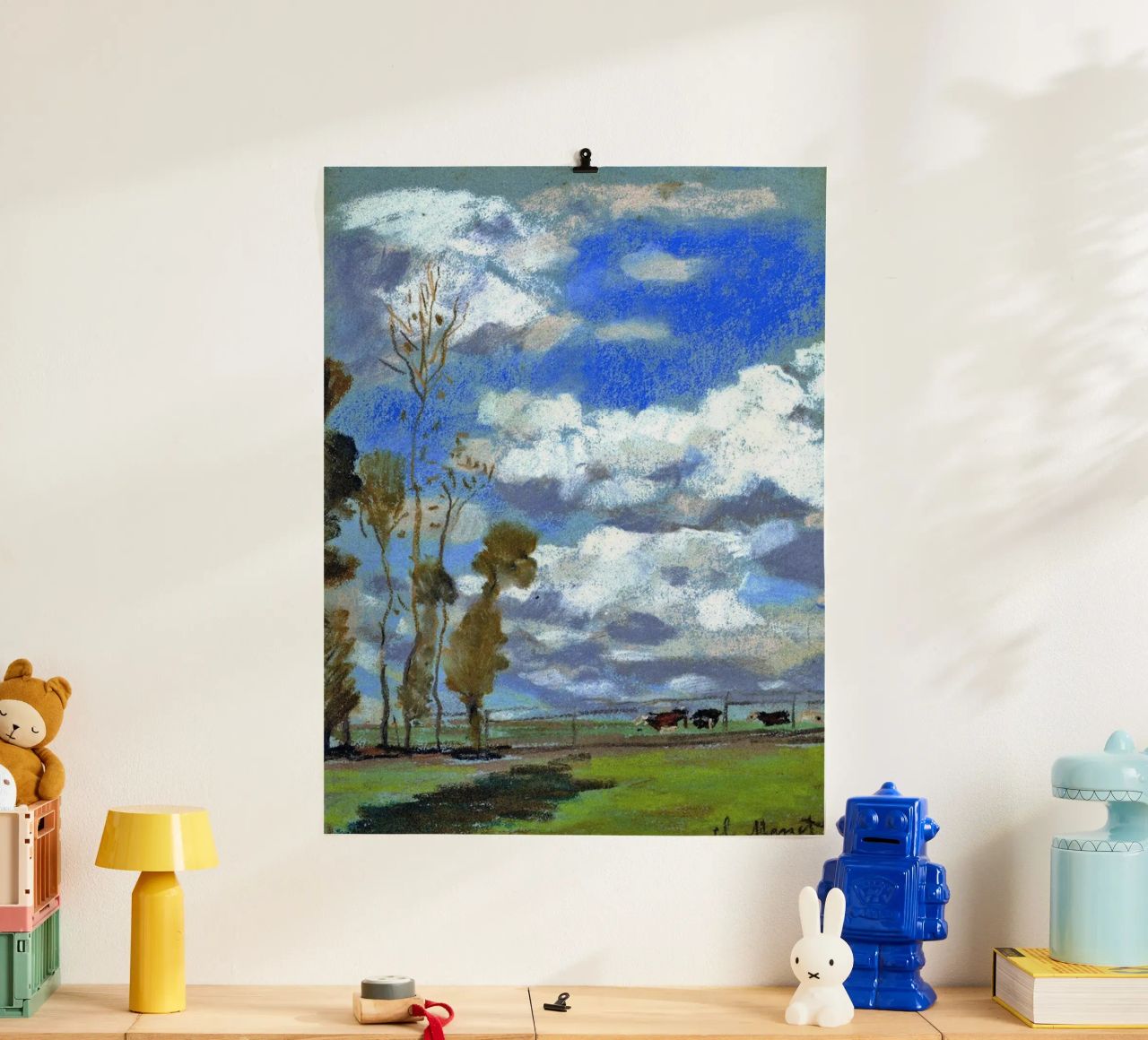 peternakan sapi greenfield countryside claude monet Poster von belong shop