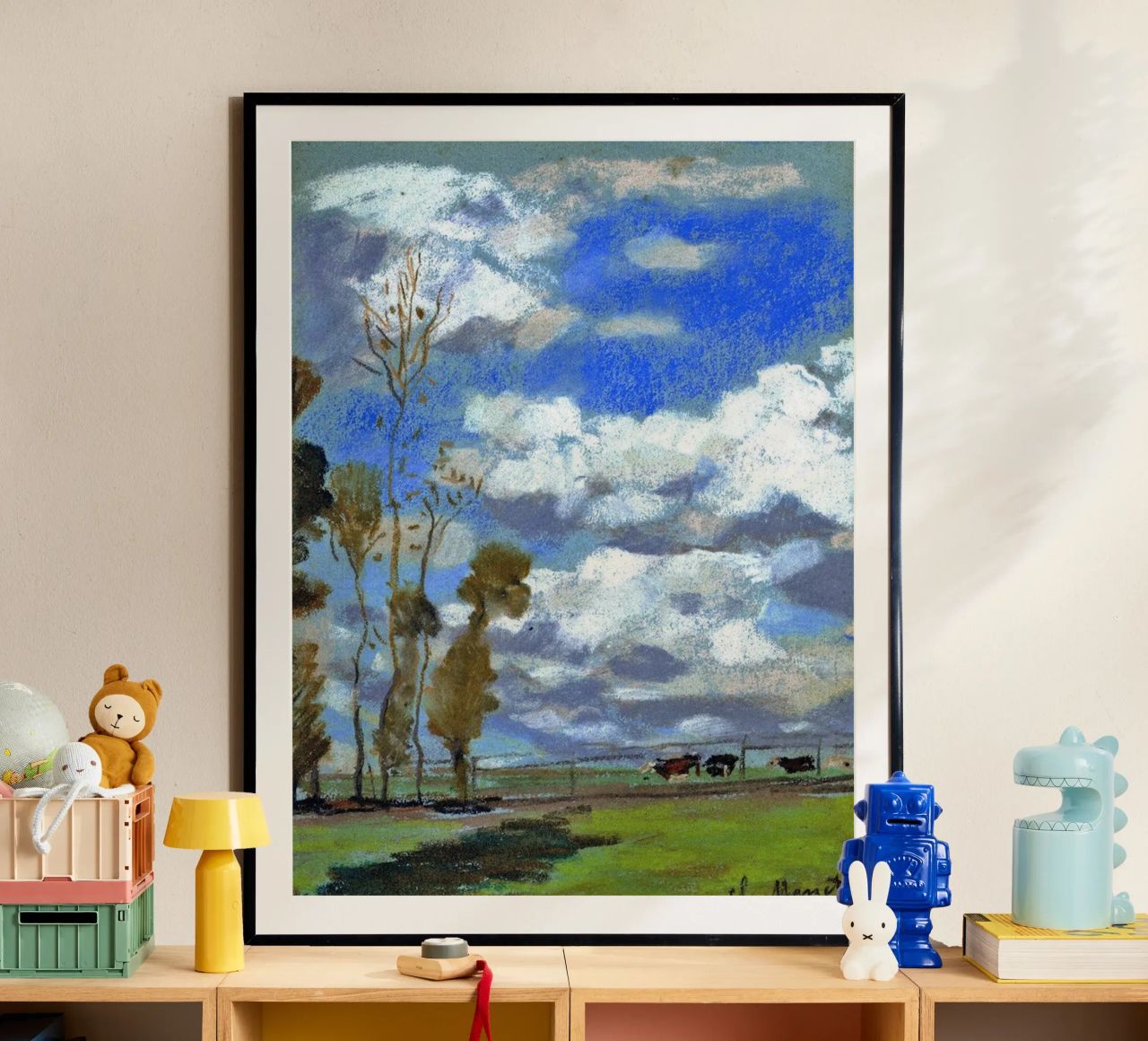 peternakan sapi greenfield countryside claude monet Poster von belong shop
