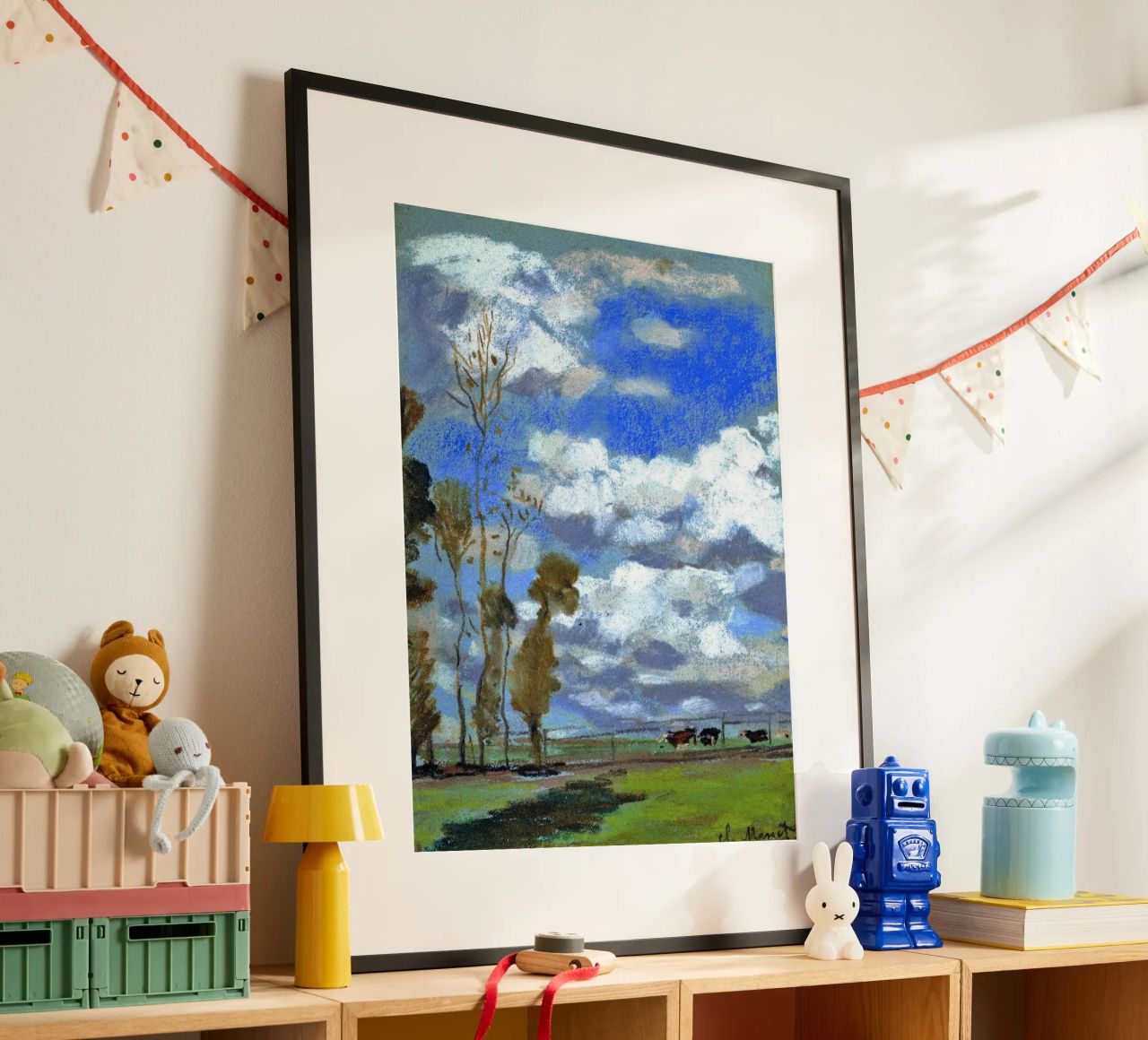 peternakan sapi greenfield countryside claude monet Poster von belong shop