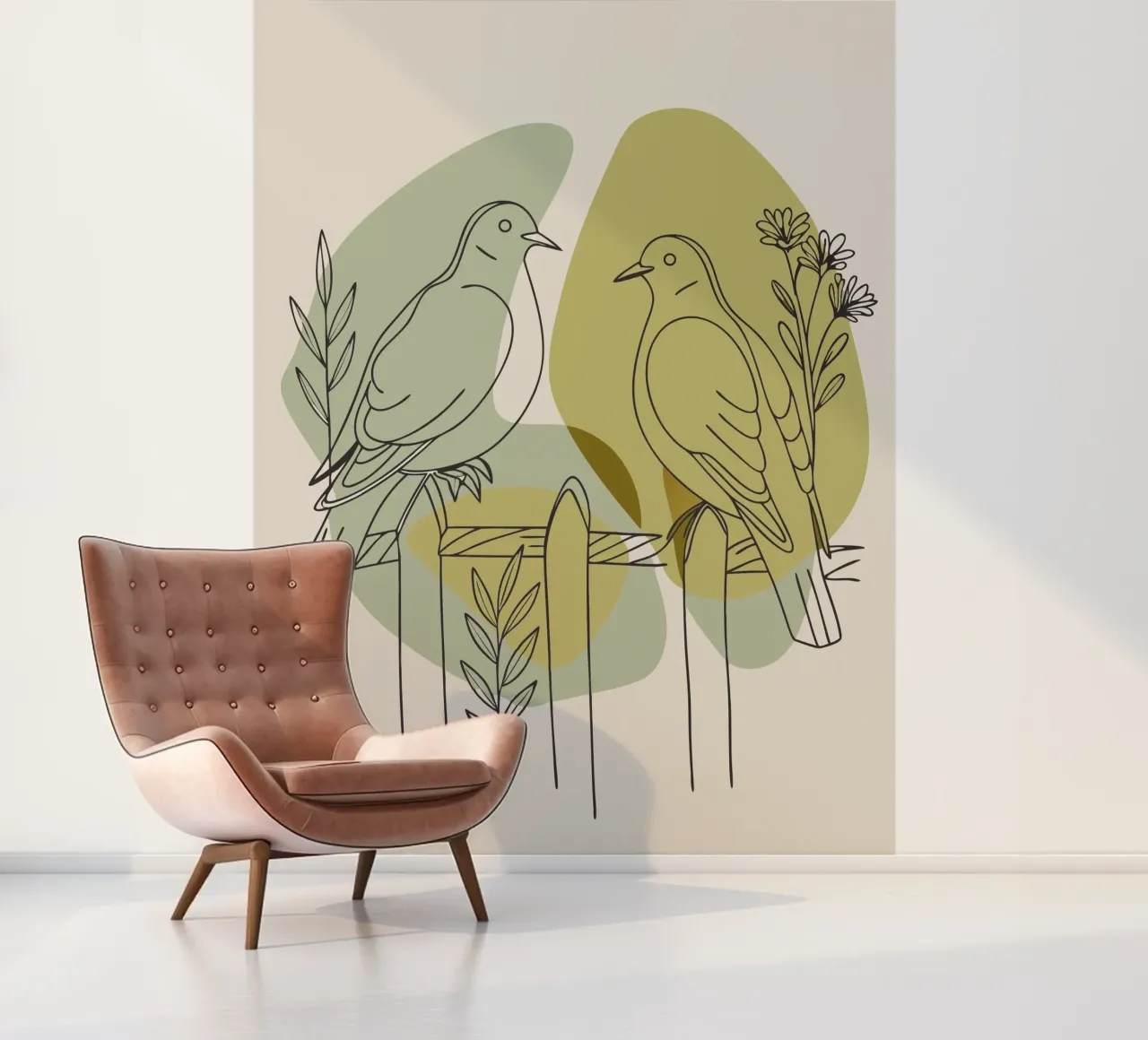 Twee duiven fotobehang van RELAXING TOUCH