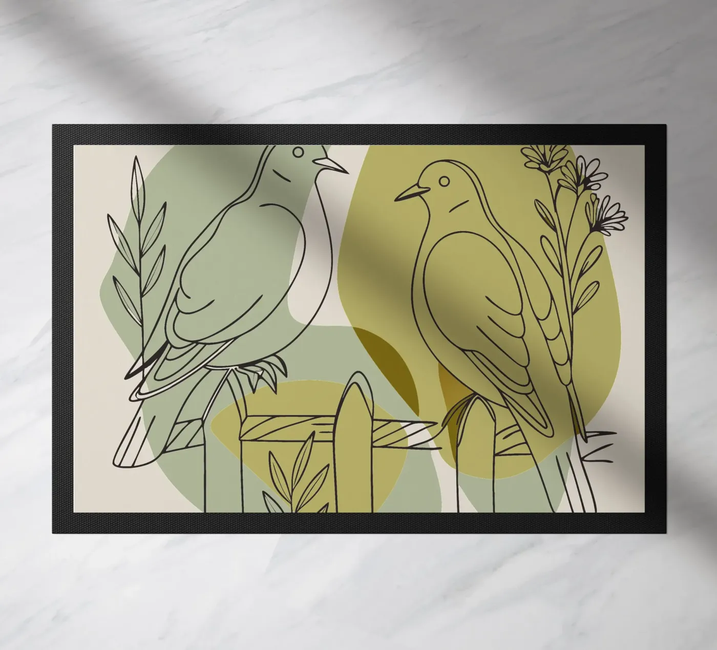 Two Doves doormat by RELAXING TOUCH