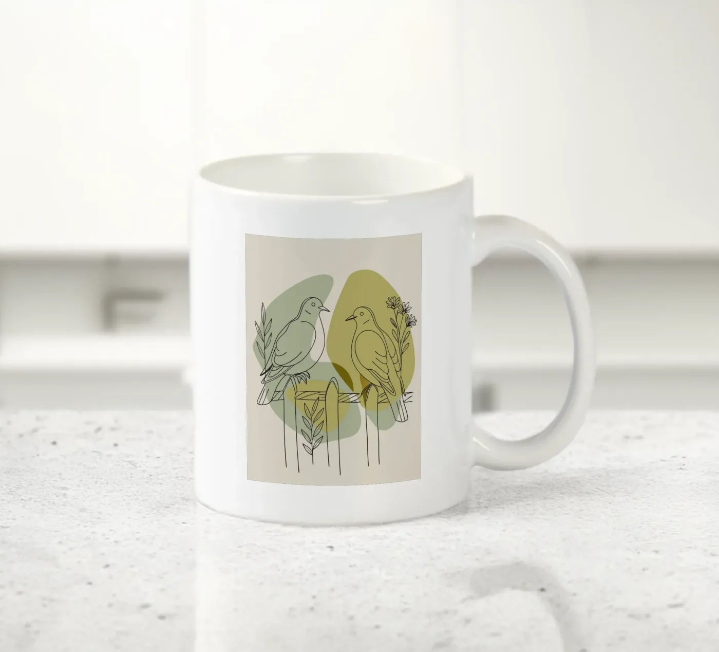 Two Doves ceramic mug by RELAXING TOUCH