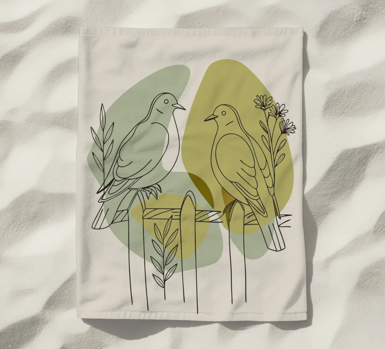 Two Doves beach towel by RELAXING TOUCH