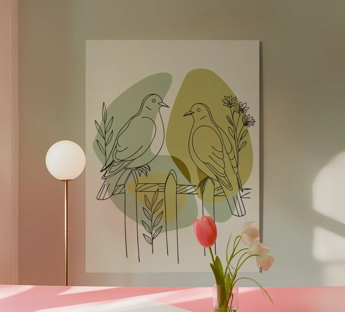Zwei Tauben Acryl-Glas von RELAXING TOUCH