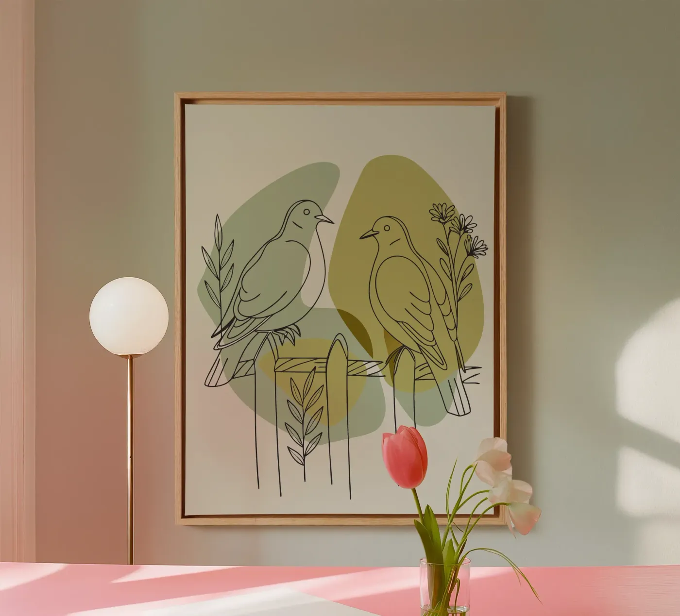 Twee duiven canvas van RELAXING TOUCH