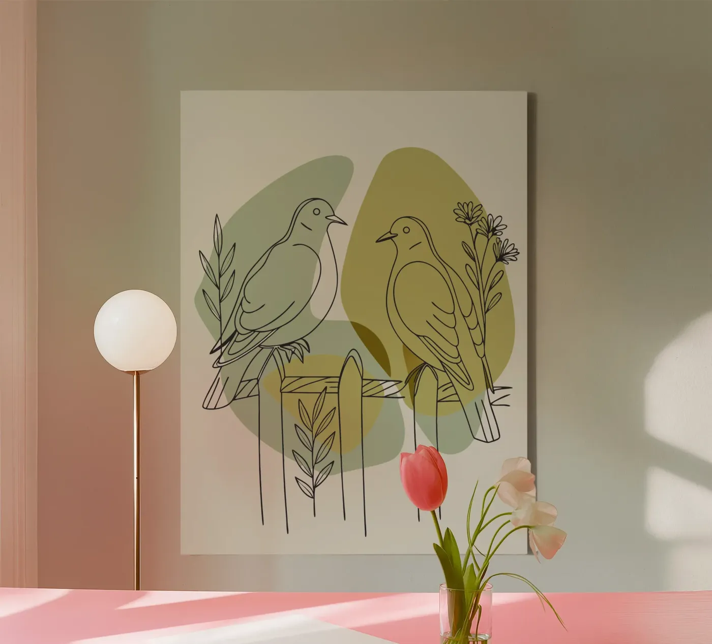 Two Doves canvas by RELAXING TOUCH