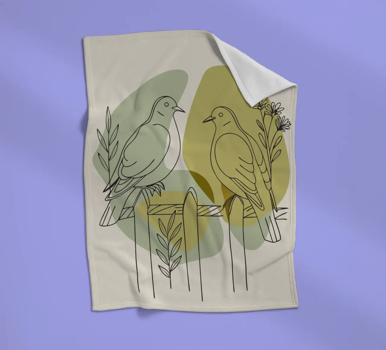 Two Doves Fleecedecke von RELAXING TOUCH