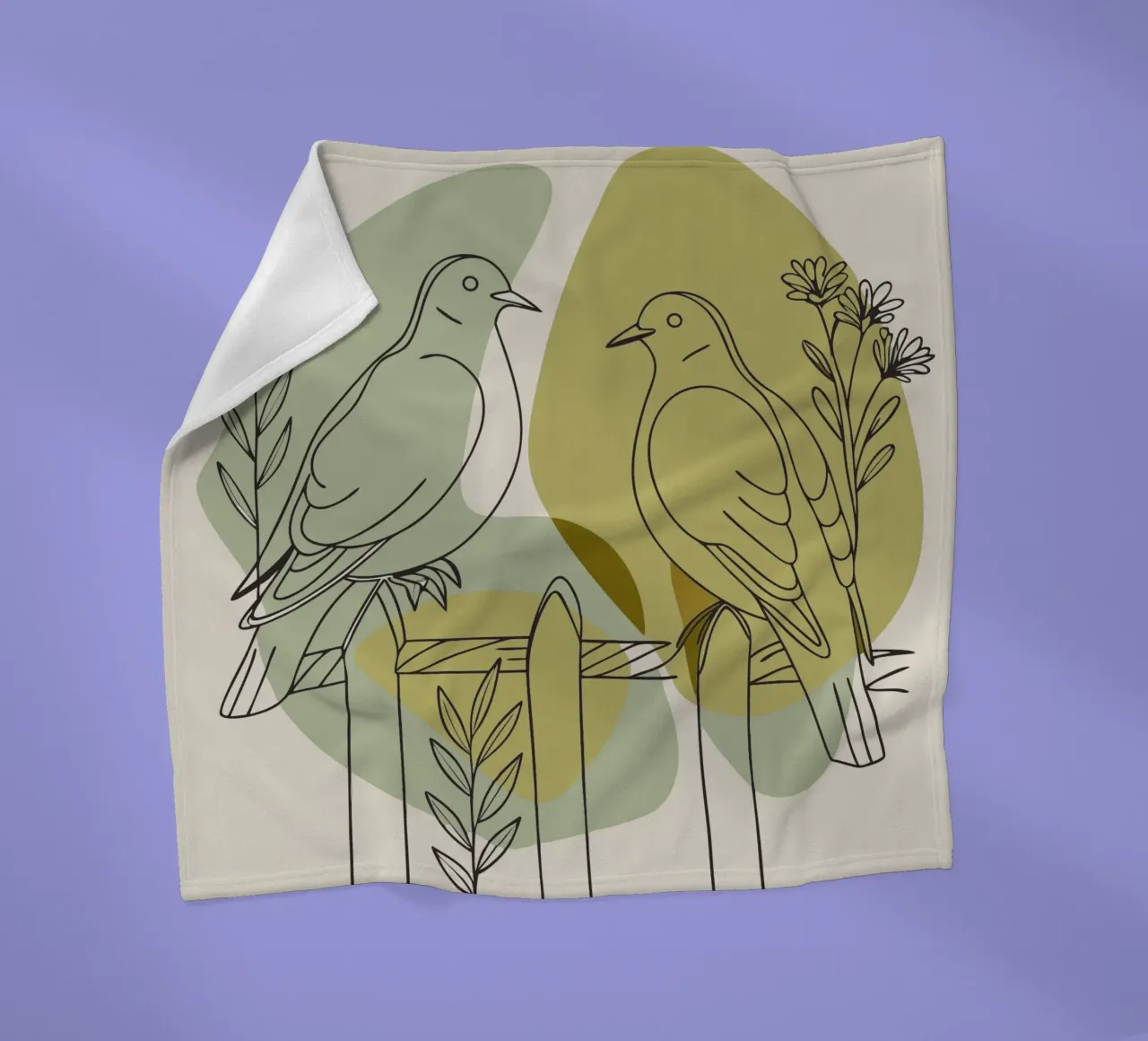 Two Doves Fleecedecke von RELAXING TOUCH