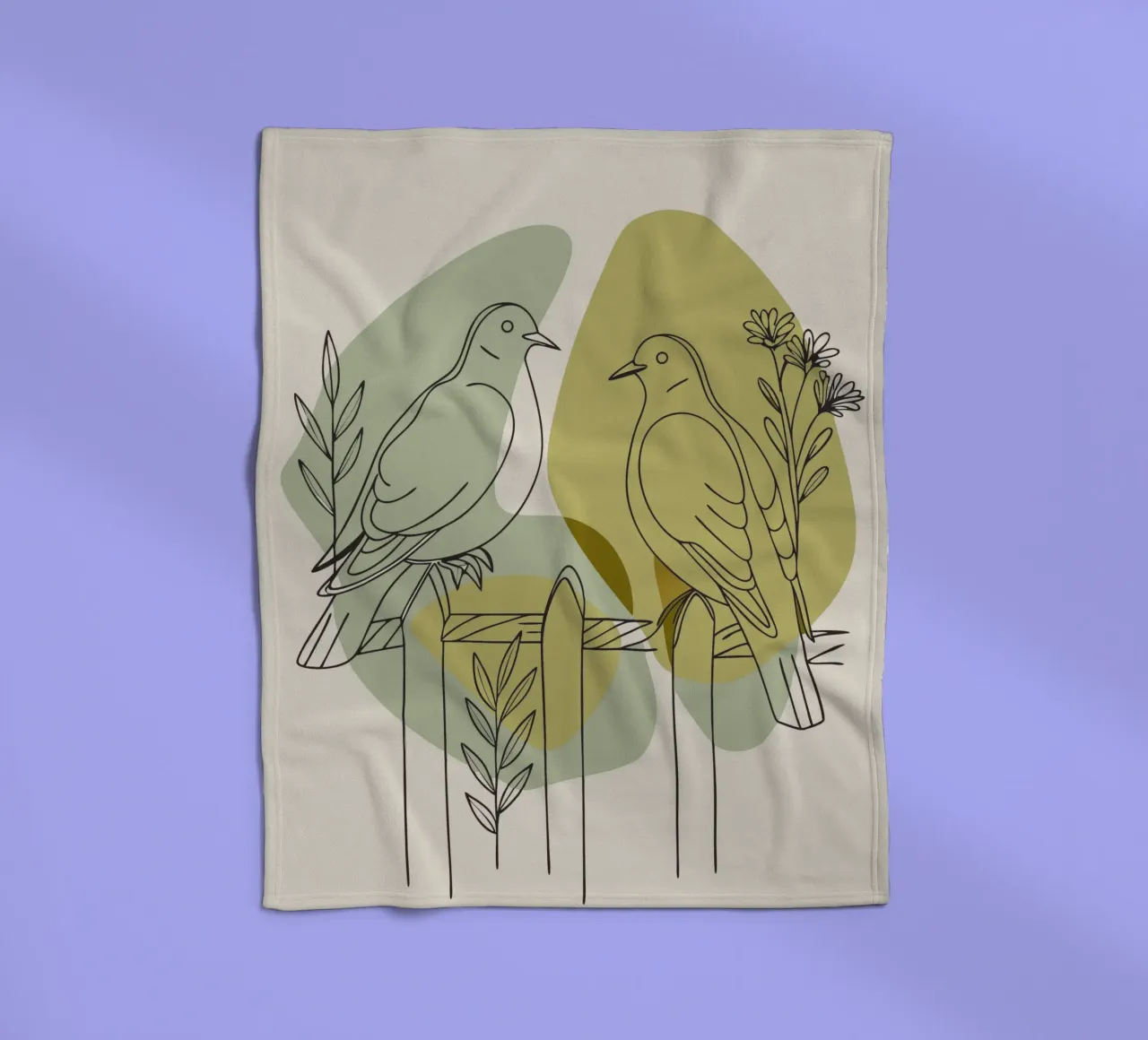 Two Doves Fleecedecke von RELAXING TOUCH