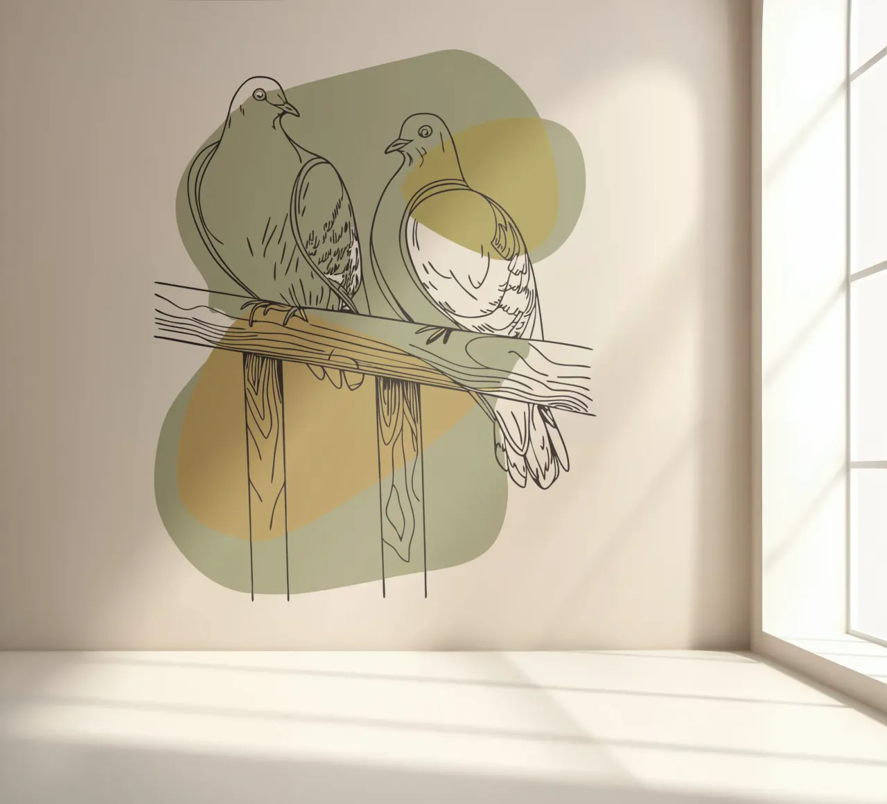 Two Doves fotobehang van RELAXING TOUCH