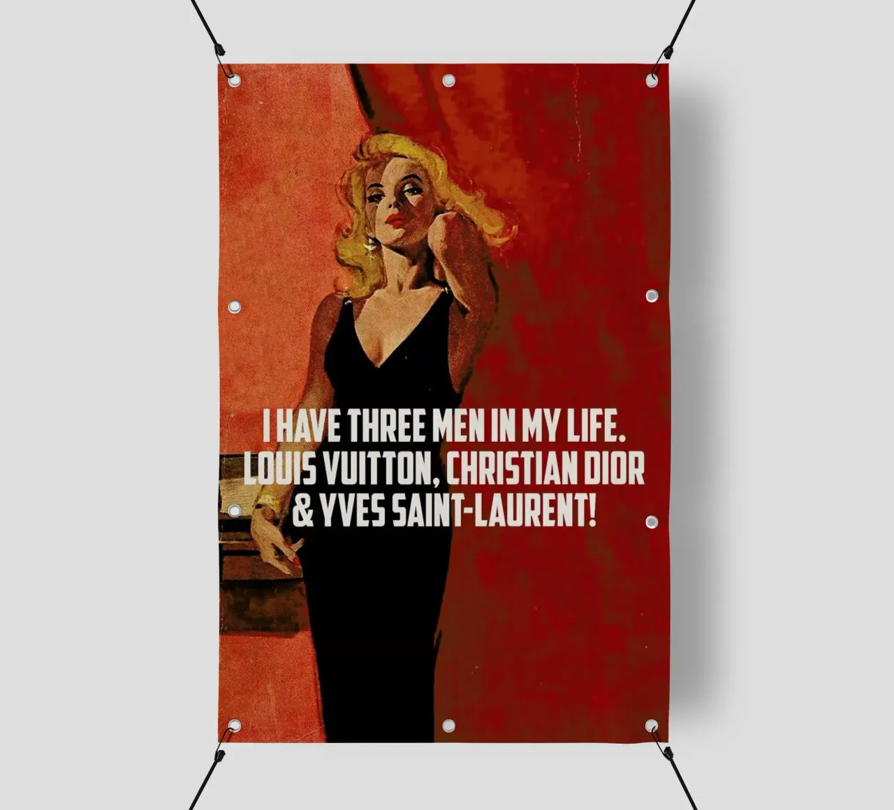 I Have Three Men In My Life telo in pvc da Gallery Print and Art Limited