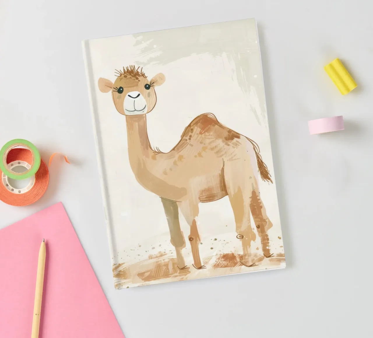 Stylized Illustration of a Dromedary Camel notebook by DesignDoodle