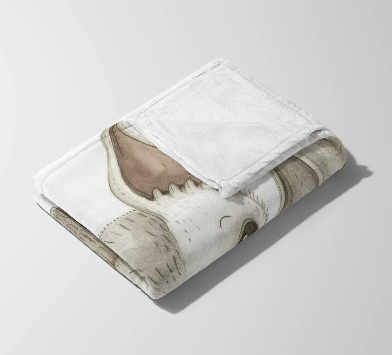 Illustrazione stilizzata di un pipistrello grigio con ali distese coperta in pile da DesignDoodle
