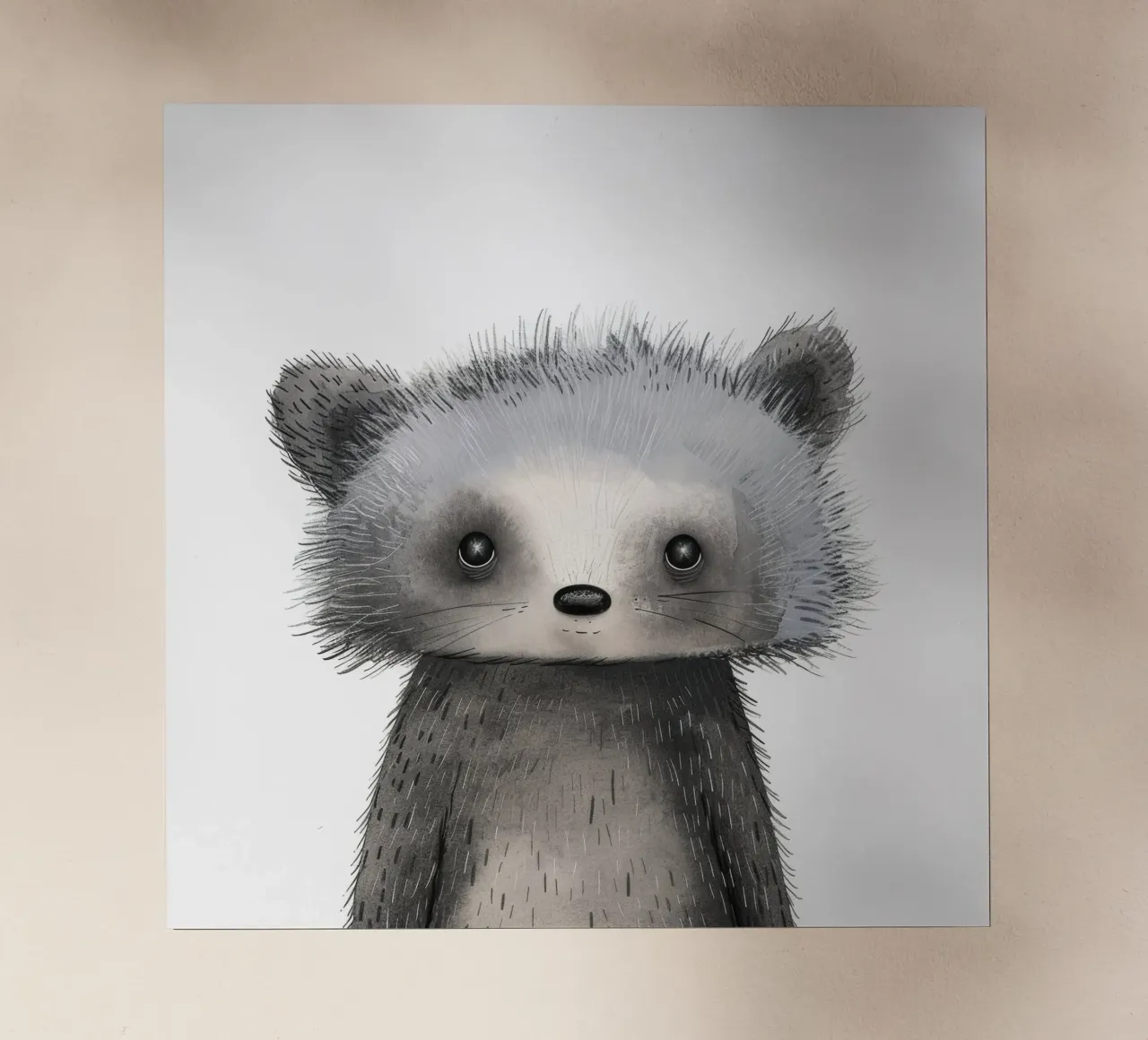 Illustrazione stilizzata di un animale grigio simile al procione pellicola backlit da DesignDoodle