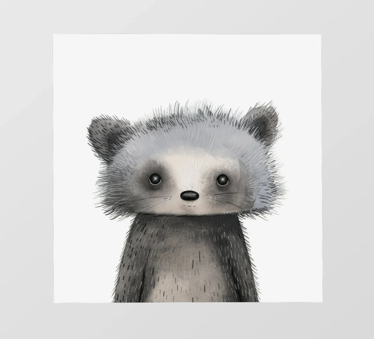Illustrazione stilizzata di un animale grigio simile al procione telo in pvc da DesignDoodle